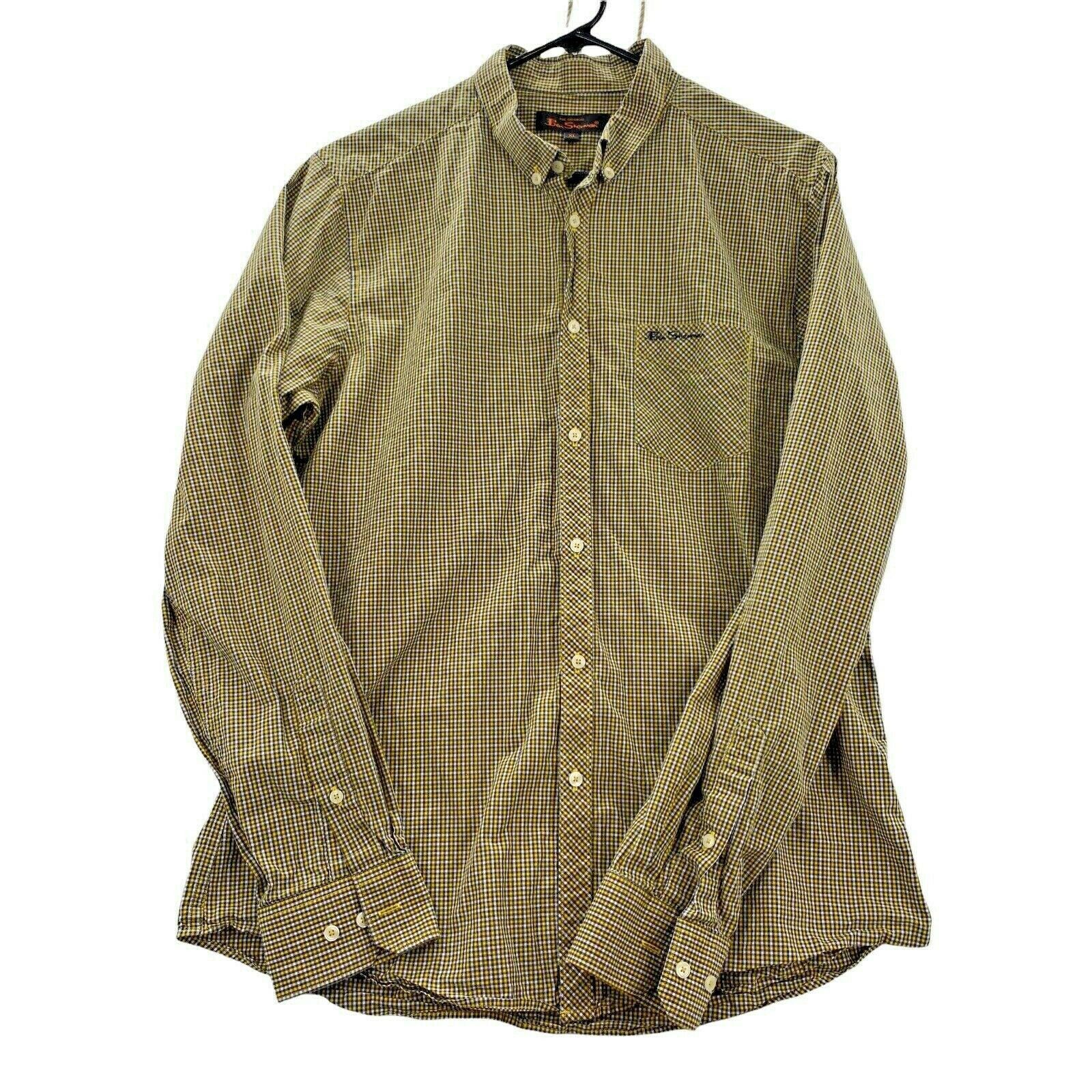 Ben Sherman Ben Sherman Mens XL Long Sleeve Button Down Yellow PLAID Size US XL / EU 56 / 4 - 6 Thumbnail