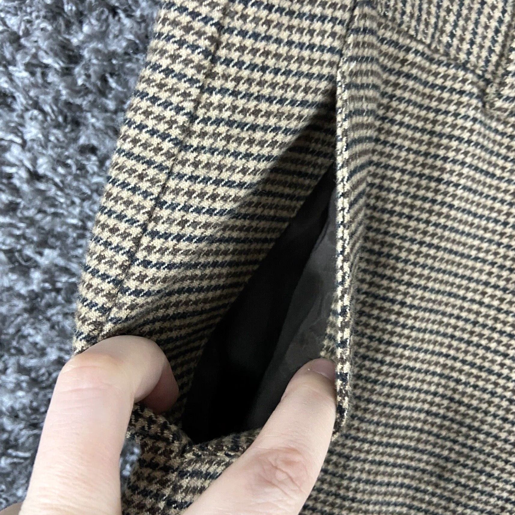Vintage VINTAGE L.L. Bean Brown Plaid Tweed Dress Pants Wide-Leg Women 12 REG Brown Plaid Tweed Pants Women 12 REG Women's Pants Wide Leg 12 REG Size 34" / US 12 / IT 48 - 4 Thumbnail