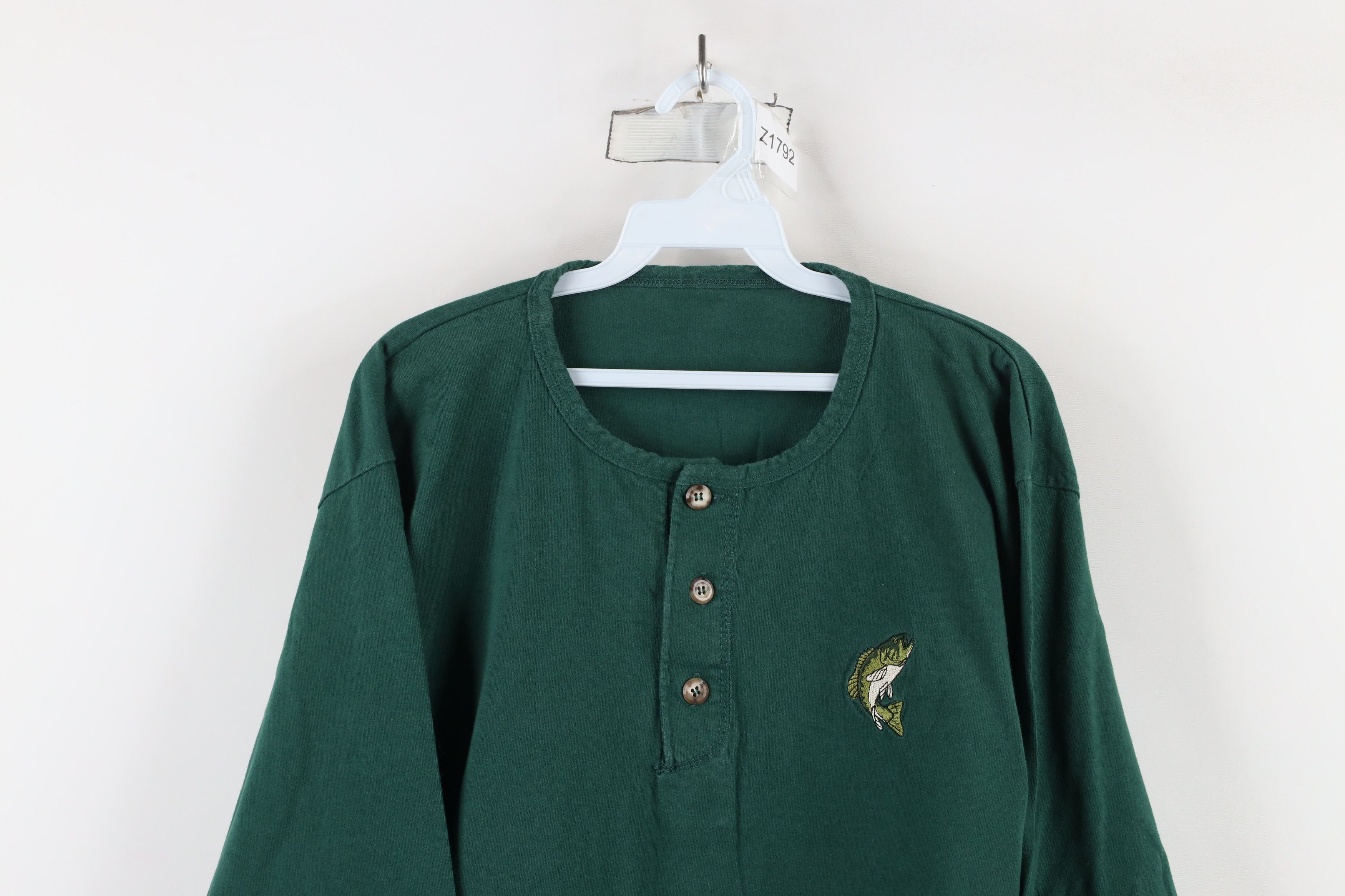 Vintage Vintage 90s Streetwear Fishing Long Sleeve Henley T-Shirt Size US L / EU 52-54 / 3 - 2 Thumbnail