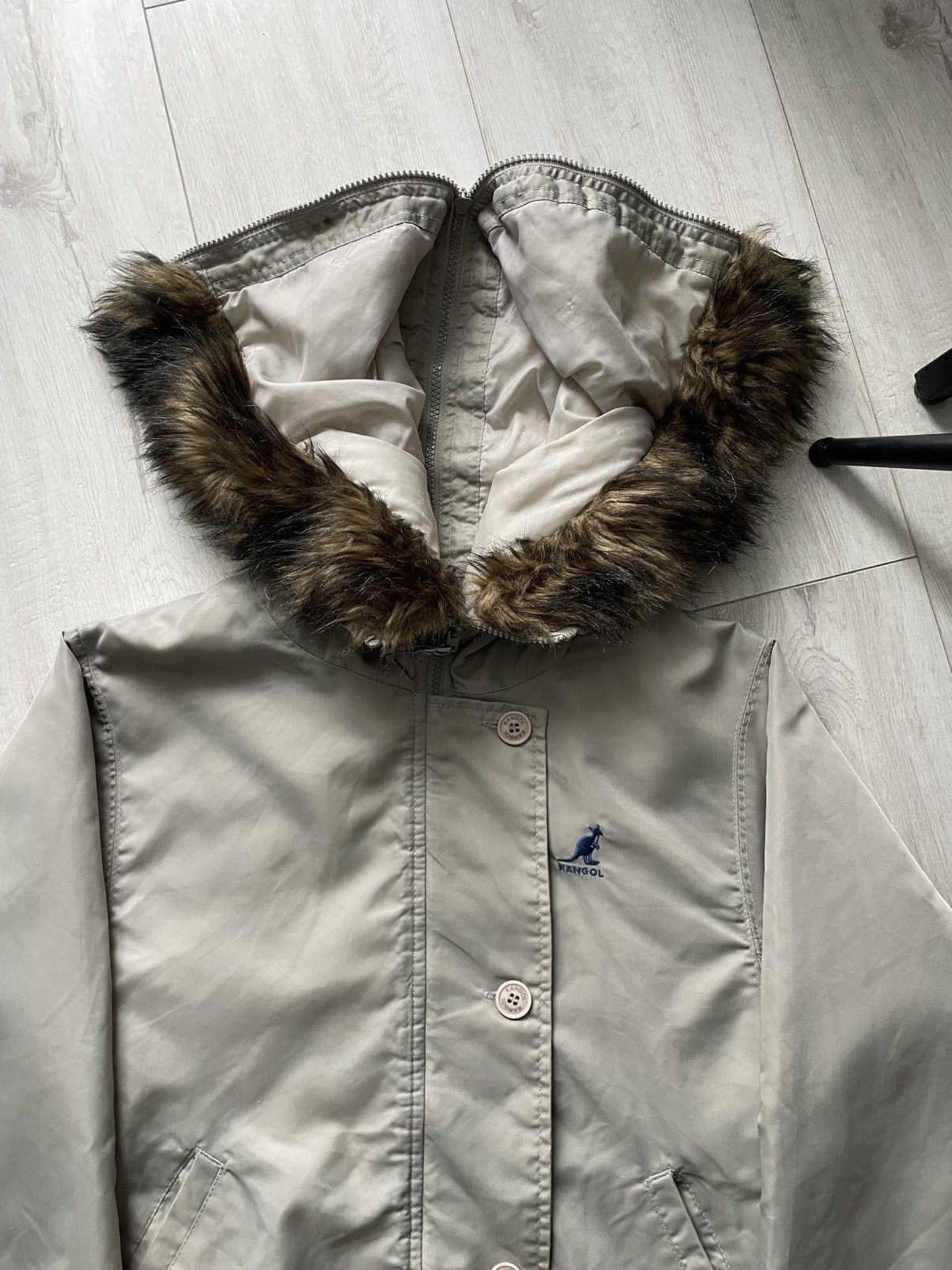 Kangol Vintage Y2K Kangol 00’s Fur Split Hood Cropped Bomber RARE Size S / US 4 / IT 40 - 5 Thumbnail
