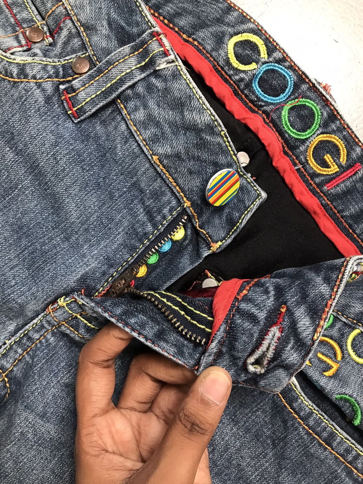 Coogi Vintage Coogi SpellOut embroidered denim jort Size 32" / US 10 / IT 46 - 7 Thumbnail