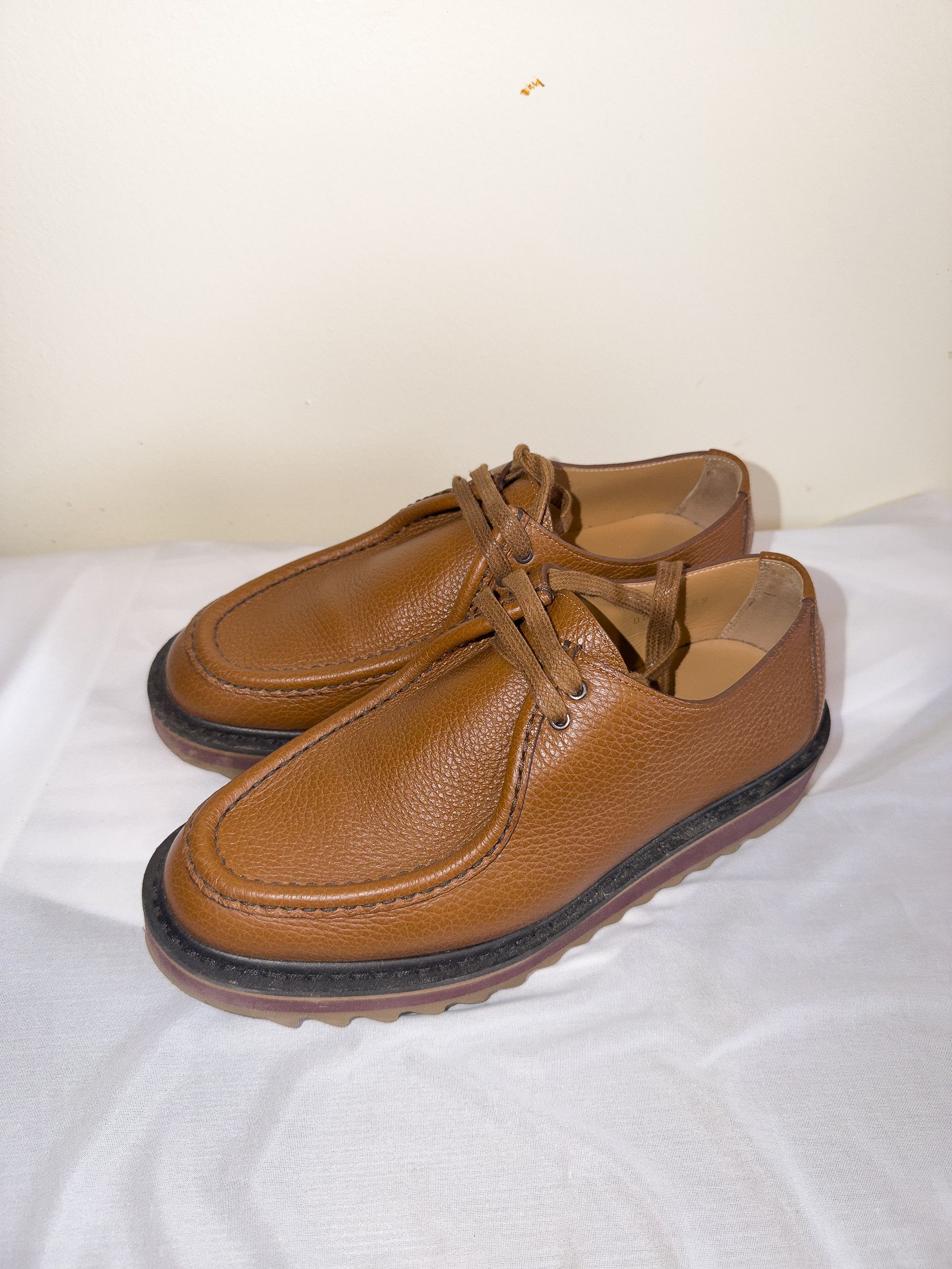 Dries Van Noten Dries Van Noten Tan Platform Derbys Size US 6.5 / EU 39-40 - 1 Thumbnail