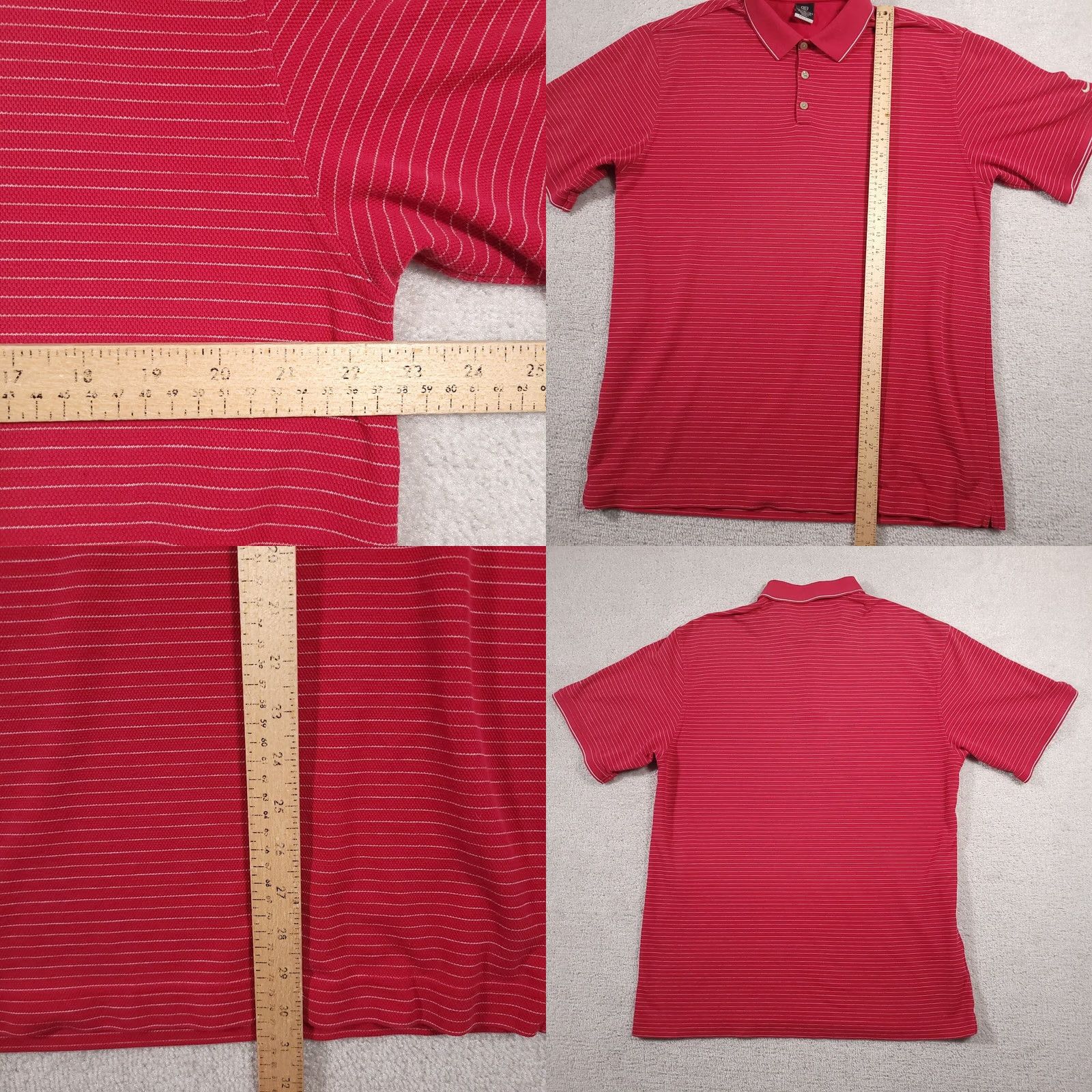 Nike VINTAGE Nike Golf Polo Shirt Mens XL Red Striped Dri-Fit Embroidered Logo Shirt Size US XL / EU 56 / 4 - 8 Thumbnail