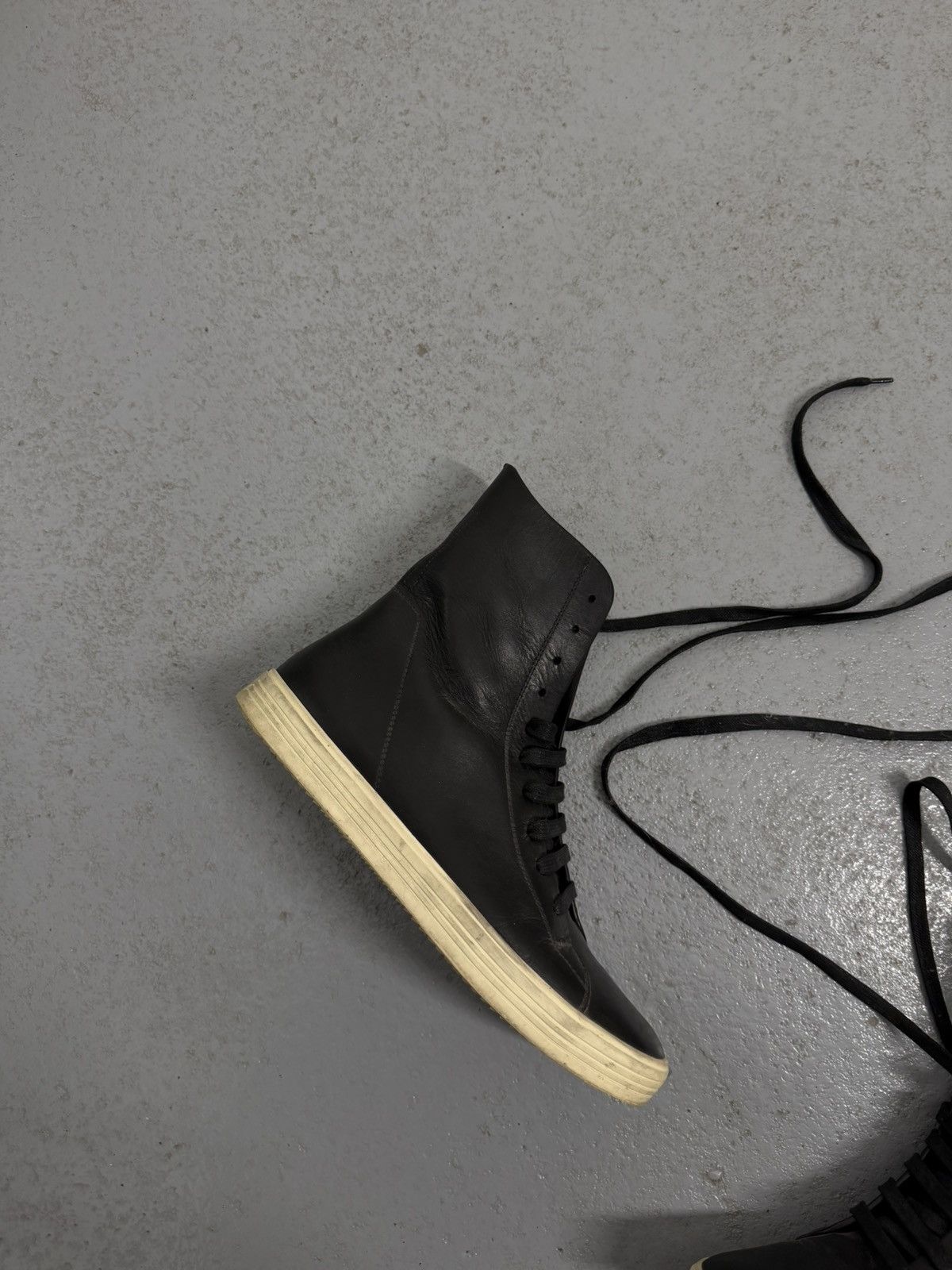 Rick Owens Rick Owens Mastodon Leather High Sneakers Size US 10.5 / IT 40.5 - 3 Thumbnail