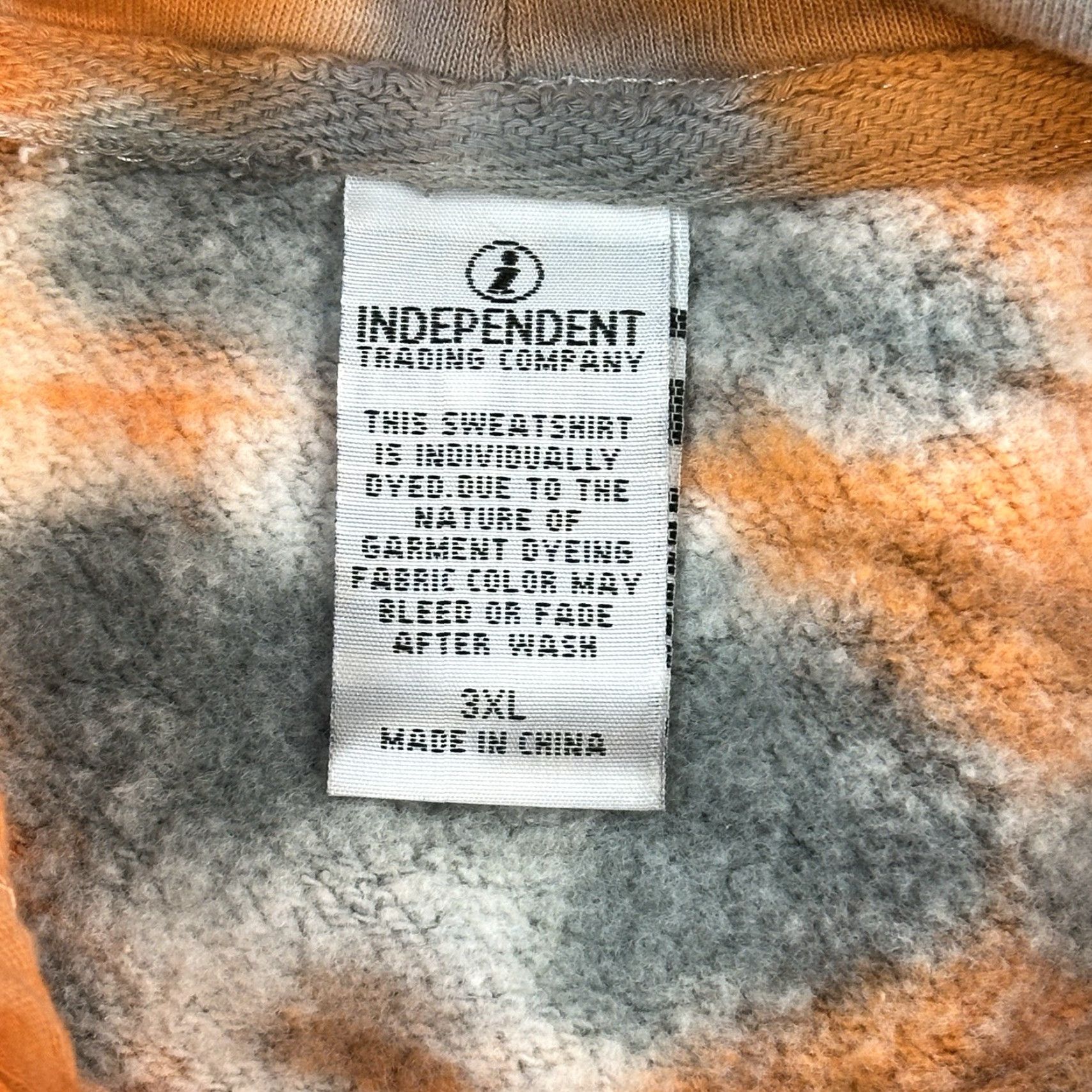 Vintage Independant Trading Co Hoodie Mens 3XL Orange Pigment Dyed Midweight Pullover Size US XXL / EU 58 / 5 - 4 Thumbnail