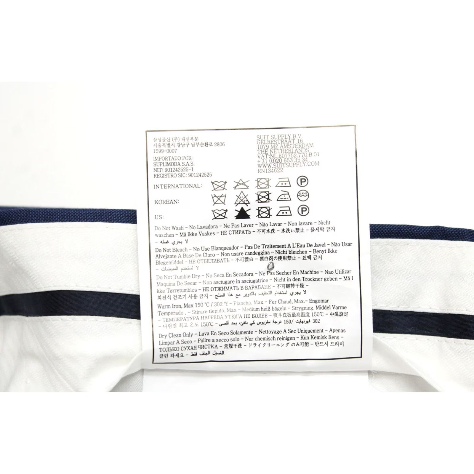 Suitsupply Suitsupply Brescia Trousers Men UK 34S Pure Wool Pleated Turn Up Patterned Zip Dress Pants Slim Blue Size US 34 / EU 50 - 7 Thumbnail