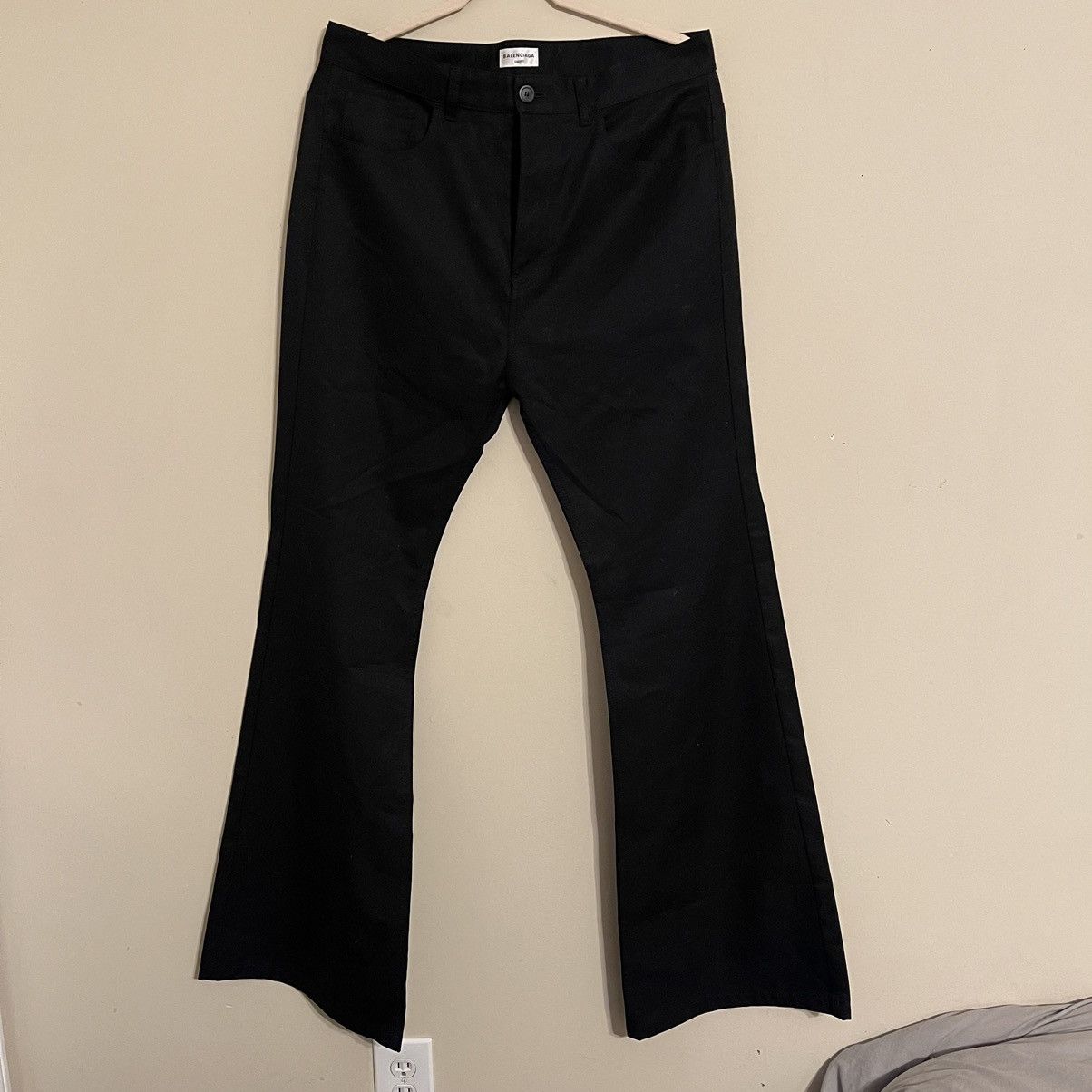 BALENCIAGA 23AW FLARED CARGO PANTS Hooded Long Black L Used