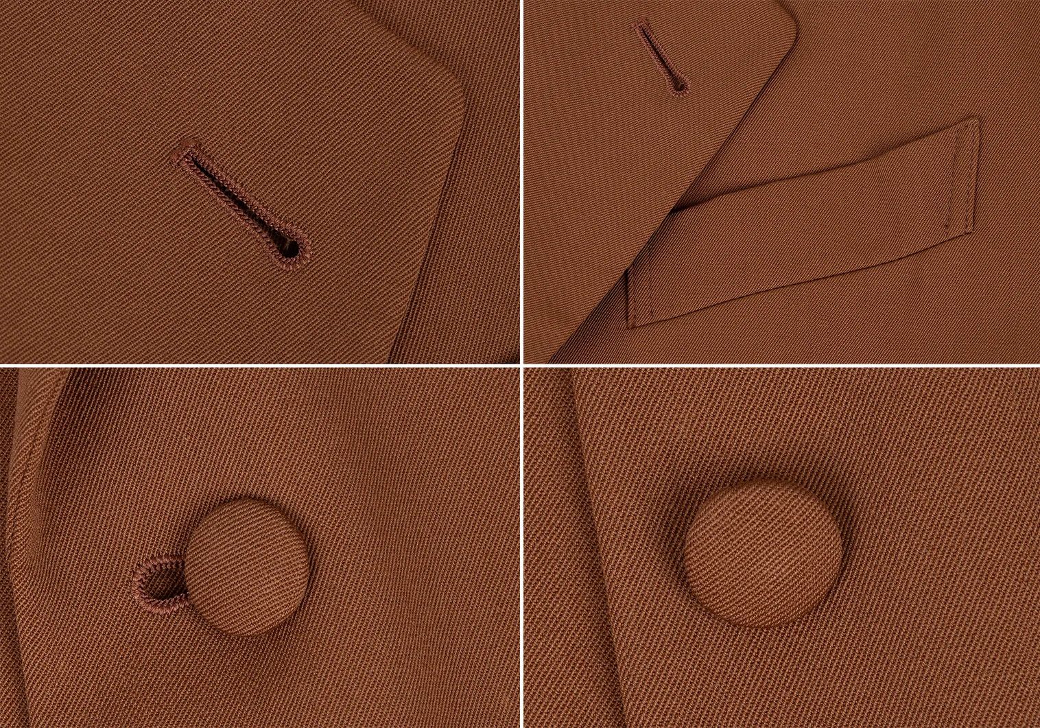 Jean Paul Gaultier Wool Gabardine Jacket with Button Design in Brown Size US M / EU 48-50 / 2 - 5 Thumbnail