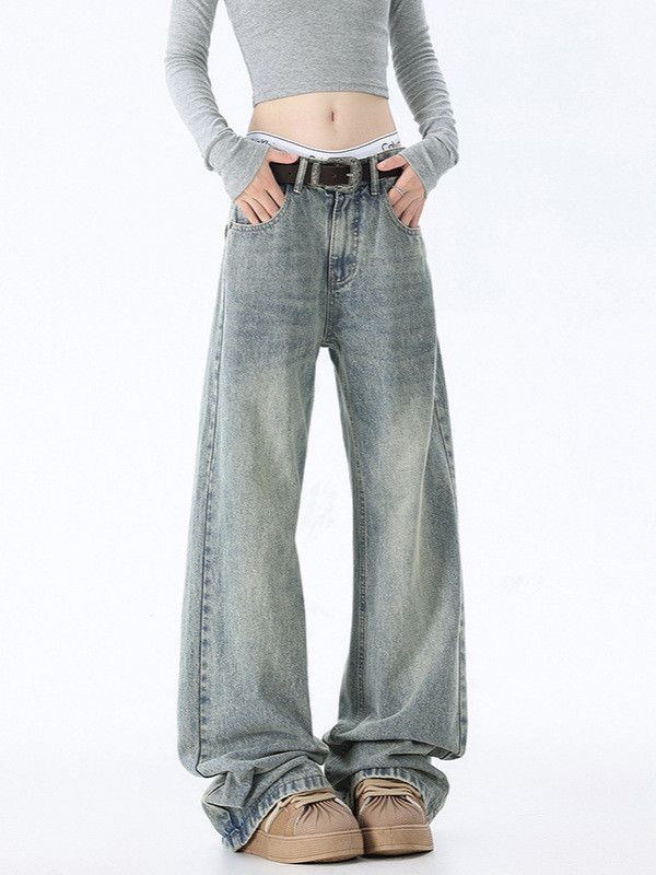 Japanese Brand Men's distressed straight leg retro curved jeans Size US 32 / EU 48 - 1 Thumbnail