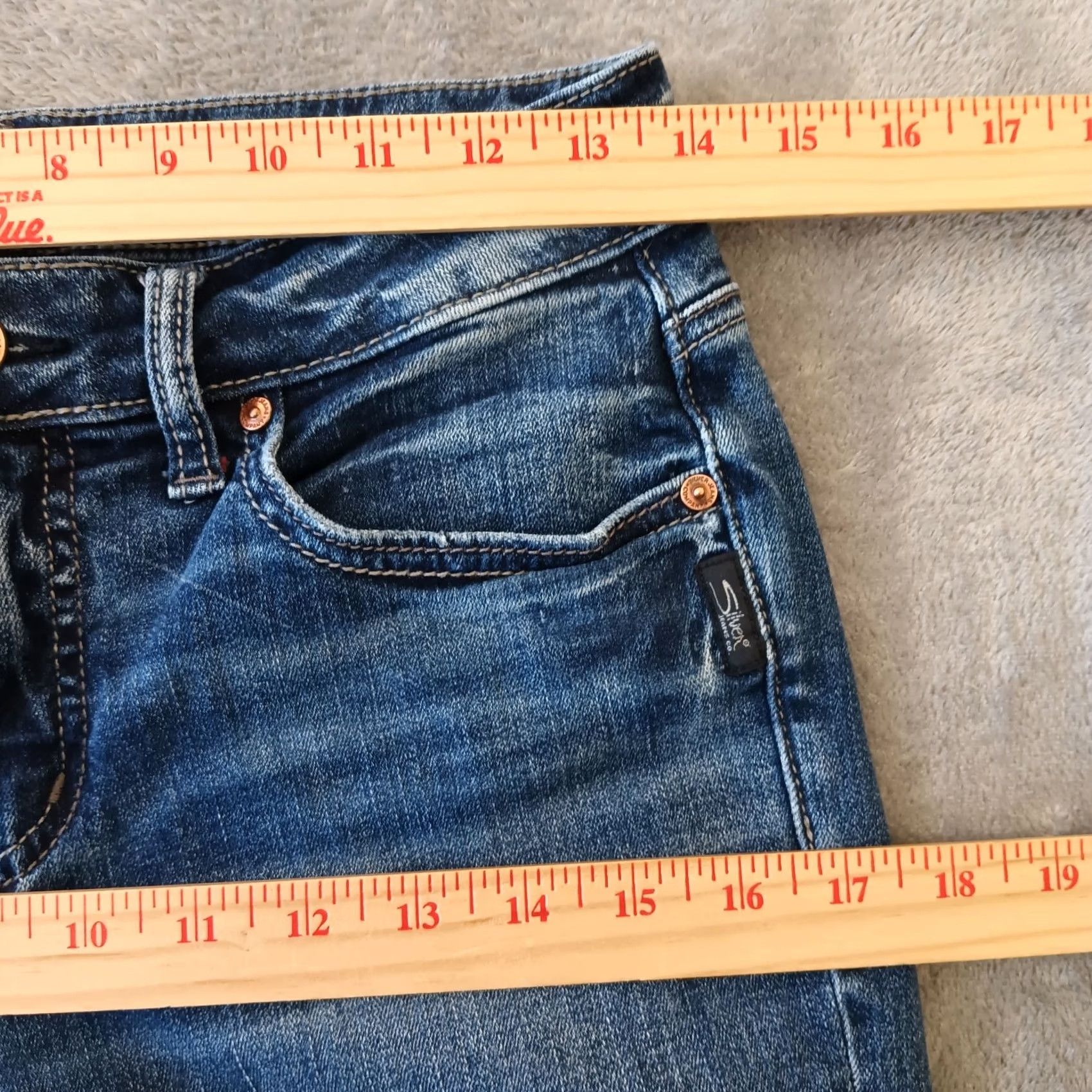 Silver Jeans Co. Silver Jeans Suki Capri Jeans Womens Reg 29 Blue Medium Wash 28x22 Mid Rise Stretch Size 29" - 3 Thumbnail