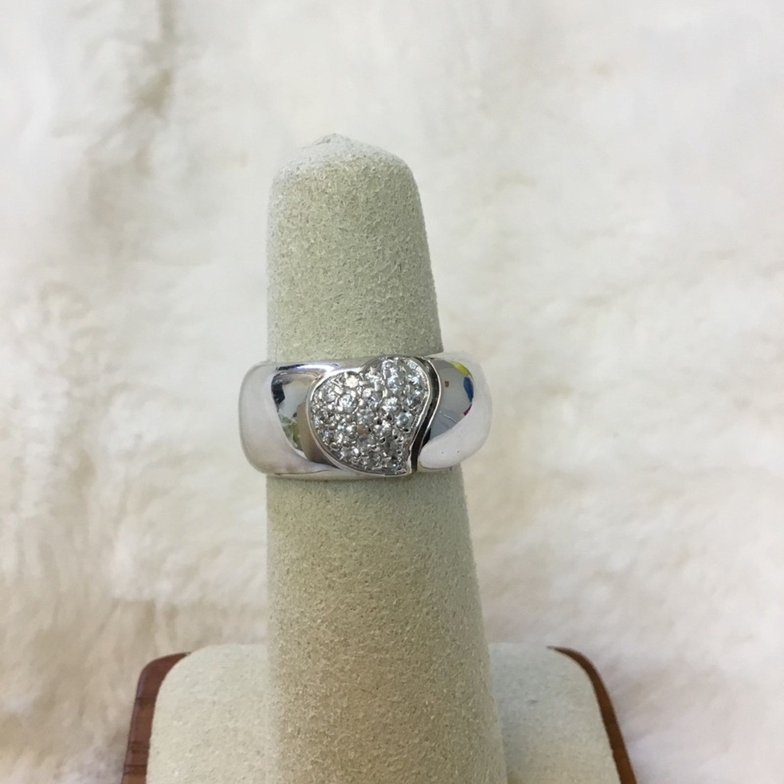 Other Sterling Silver Heart Crystal "I Love You" Ring Size ONE SIZE - 1 Thumbnail