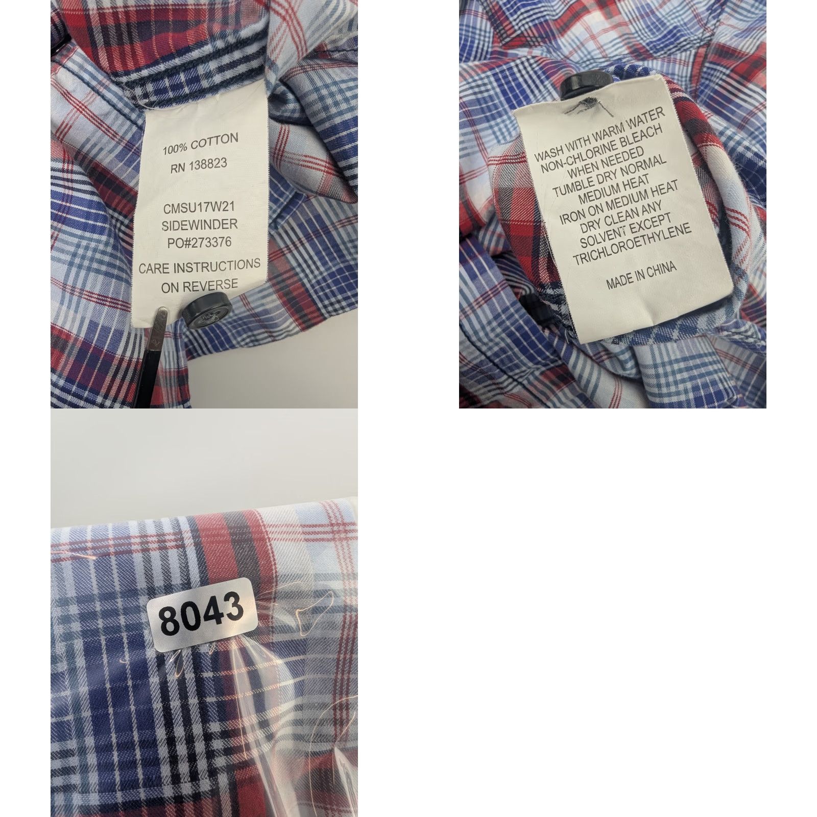 Cody James Cody James Pearl Snap Shirt Sawtooth Pocket Mens XL Blue Red Plaid Western Rodeo Shirt Size US XL / EU 56 / 4 - 8 Thumbnail