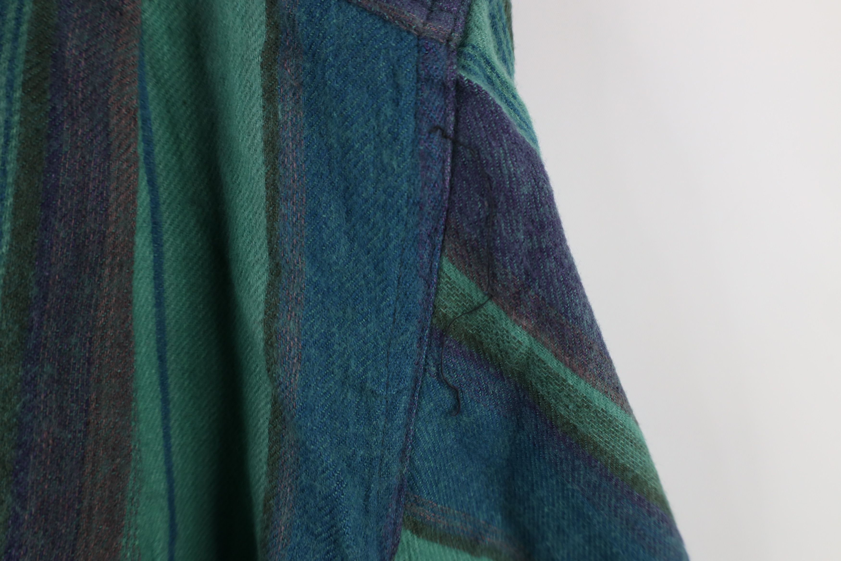 Vintage Vintage 90s Streetwear Flannel Band Collar Button Shirt Size US XL / EU 56 / 4 - 9 Thumbnail