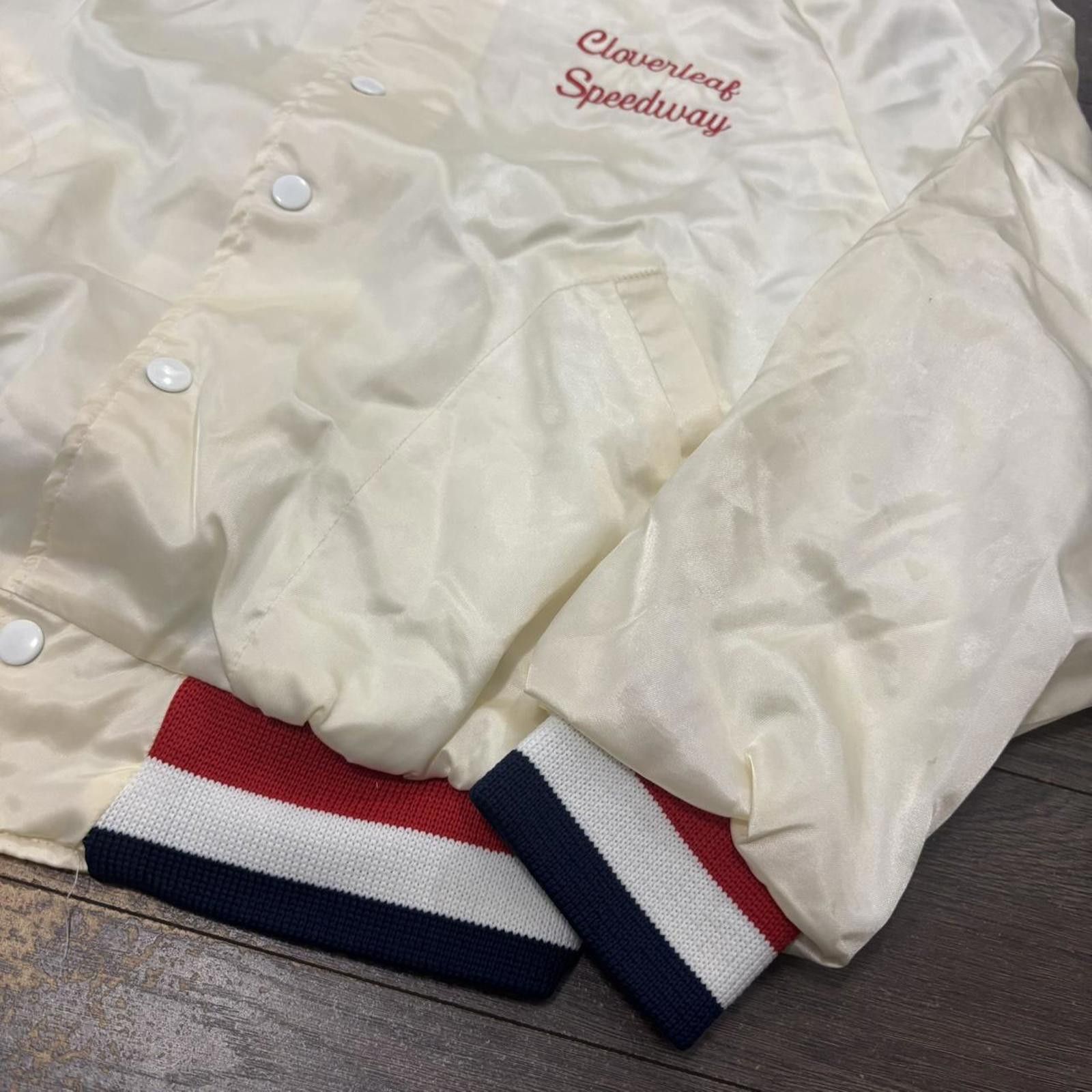 Starter Vintage cloverleaf speedy way button up satin jacket 80s L Size US L / EU 52-54 / 3 - 4 Thumbnail