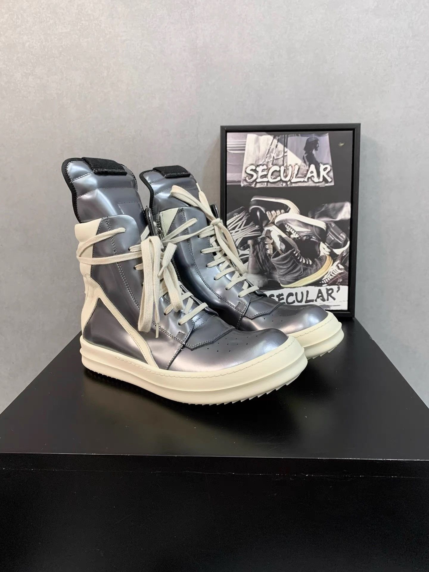Rick Owens Rick Owens Mainline Geobasket Mirror Inverted Triangle K34 Size US 5.5 / IT 35.5 - 4 Thumbnail