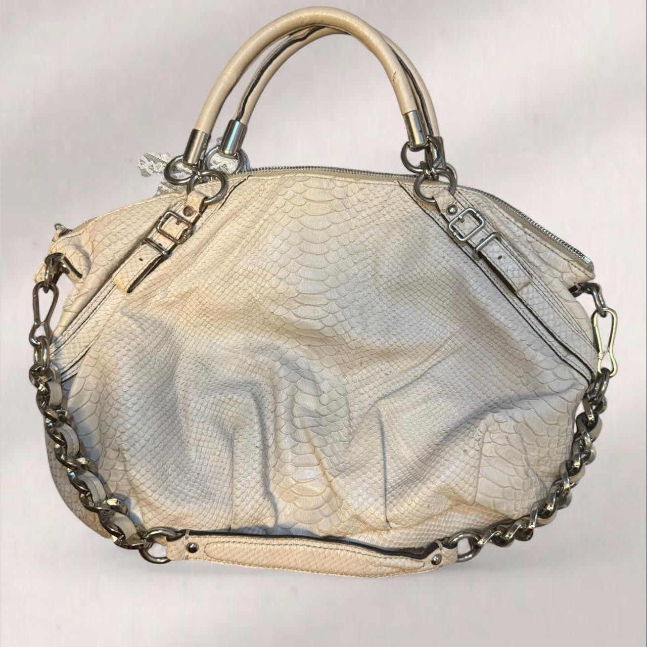 Coach Rare Cream Coach Signature Snakeskin Leather Shoulder Bag Size ONE SIZE - 2 Thumbnail