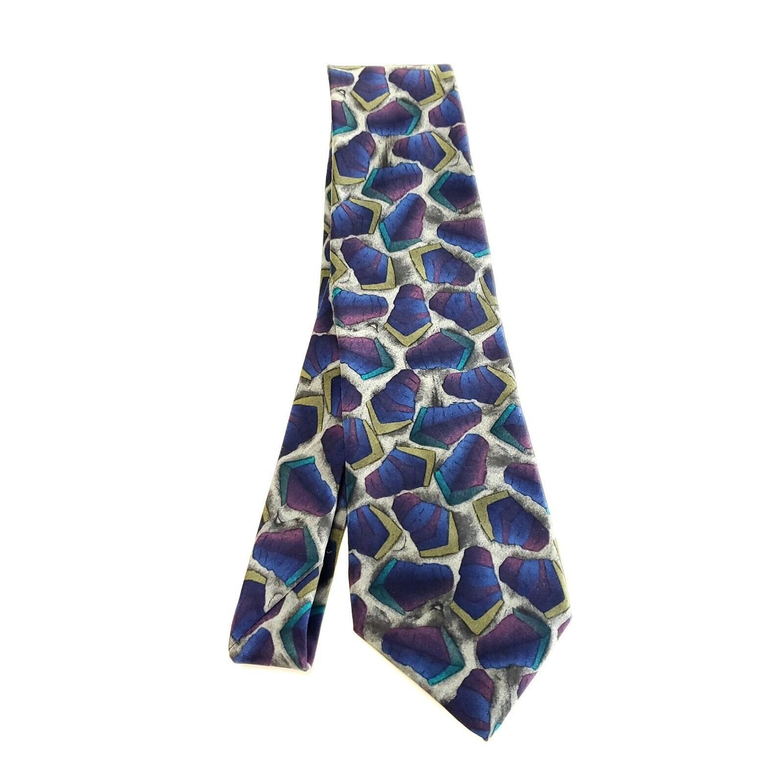 Grateful Dead J. Garcia Blue Gray Silk Tie Woven Geometric Size ONE SIZE - 6 Thumbnail