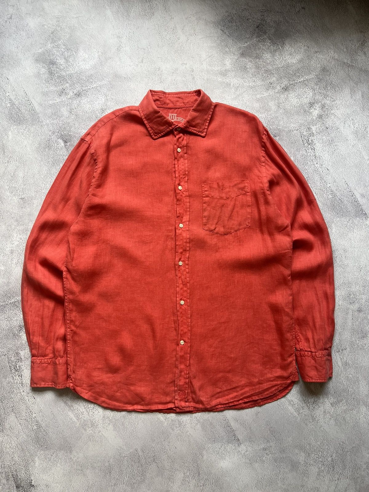 Hackett Hackett Linen Shirt Men's XL Long Sleeve Button-Down Red Size US XL / EU 56 / 4 - 1 Thumbnail