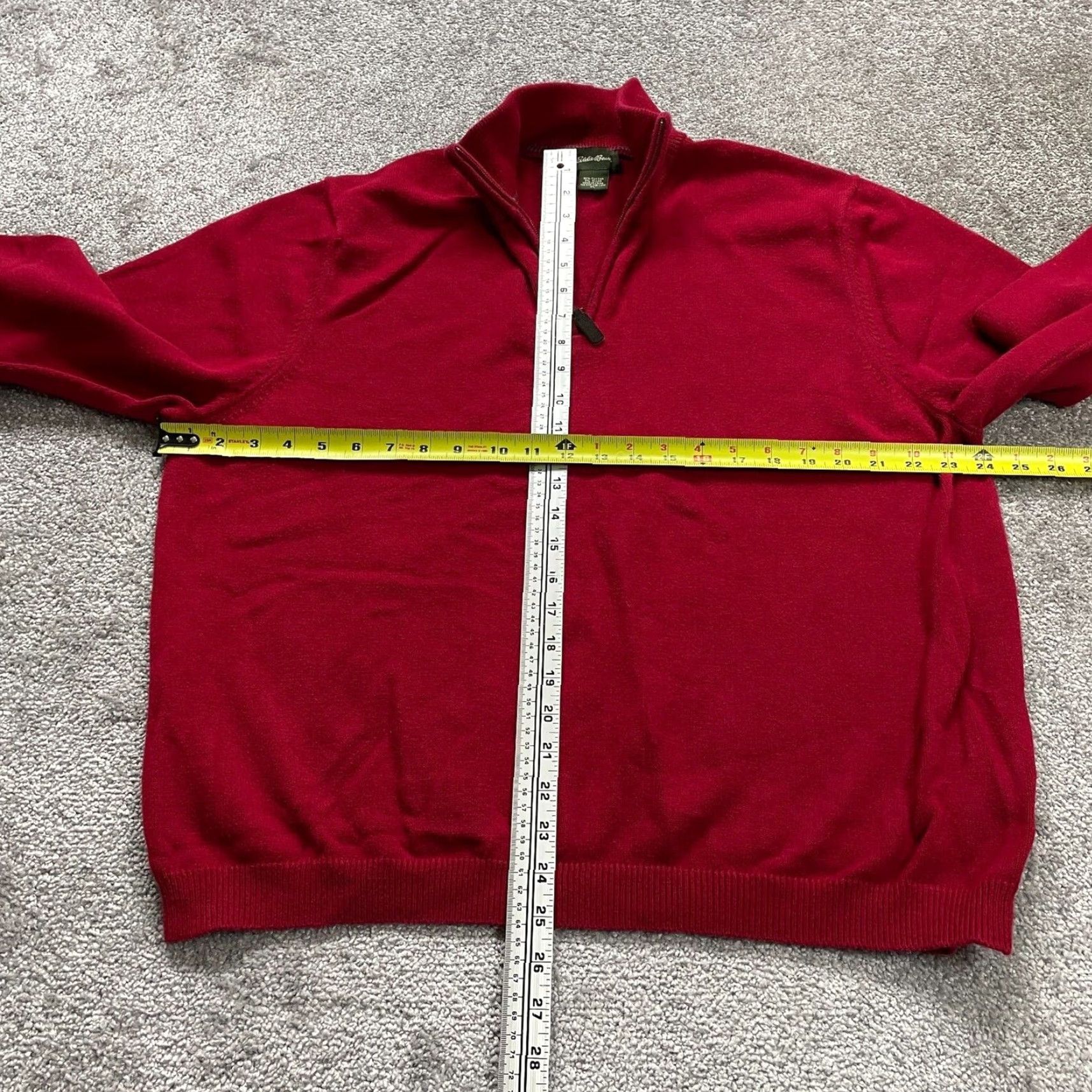 Eddie Bauer Eddie Bauer Pullover Sweater Men XL Solid Red 1/4 Zip High Neck Knit Long Sleeve Casual Classic Size US XL / EU 56 / 4 - 6 Thumbnail