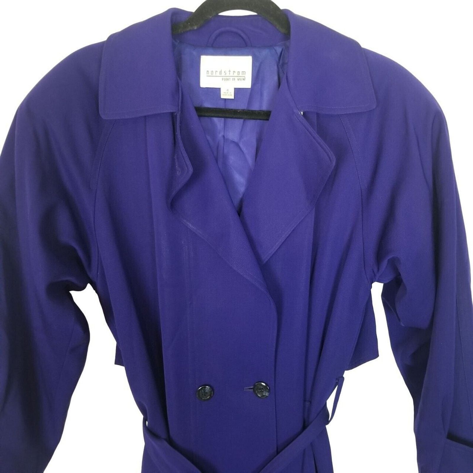 Nordstrom Vintage Nordstrom Point Of View Womens 100% Wool Trench Coat Size S / US 4 / IT 40 - 2 Thumbnail