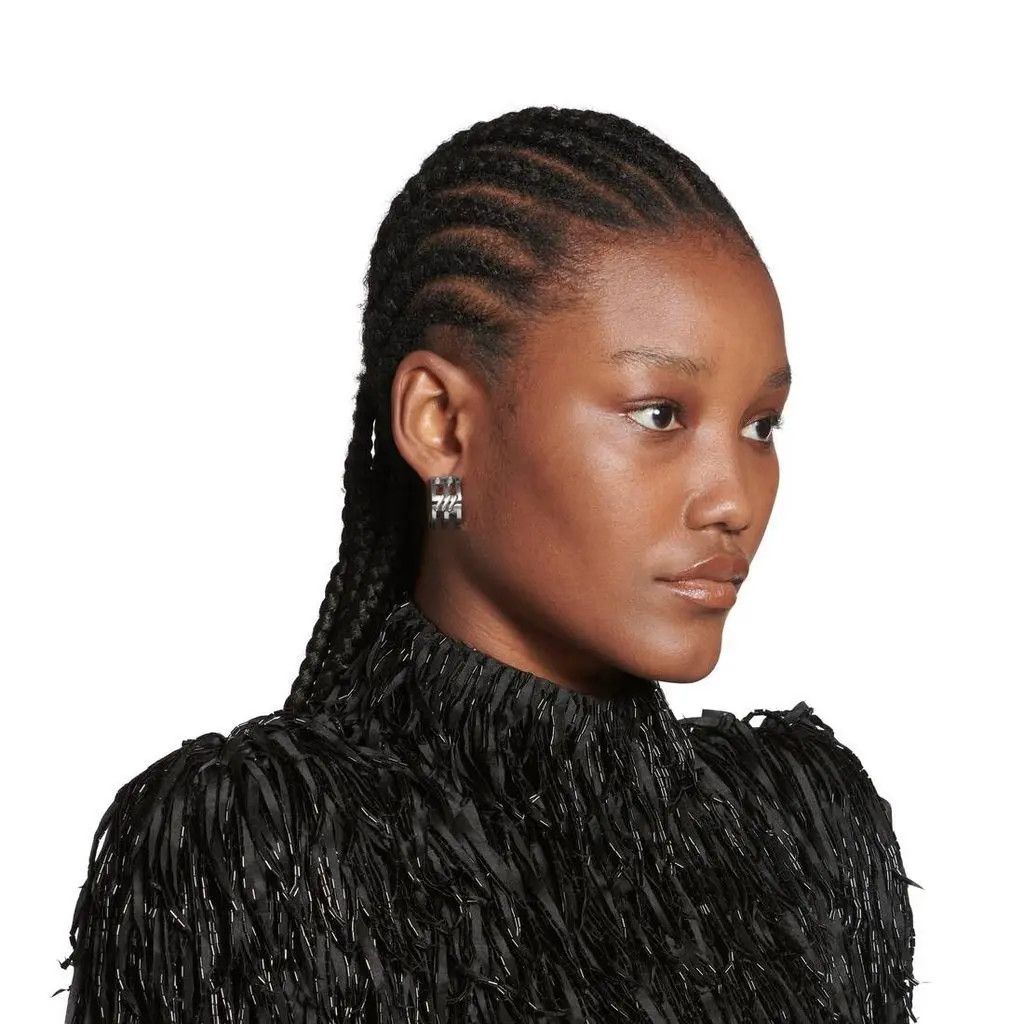 Balenciaga o1w1db10325 Size: OS / BB Icon Hoop Earrings in Silver Size ONE SIZE - 2 Thumbnail