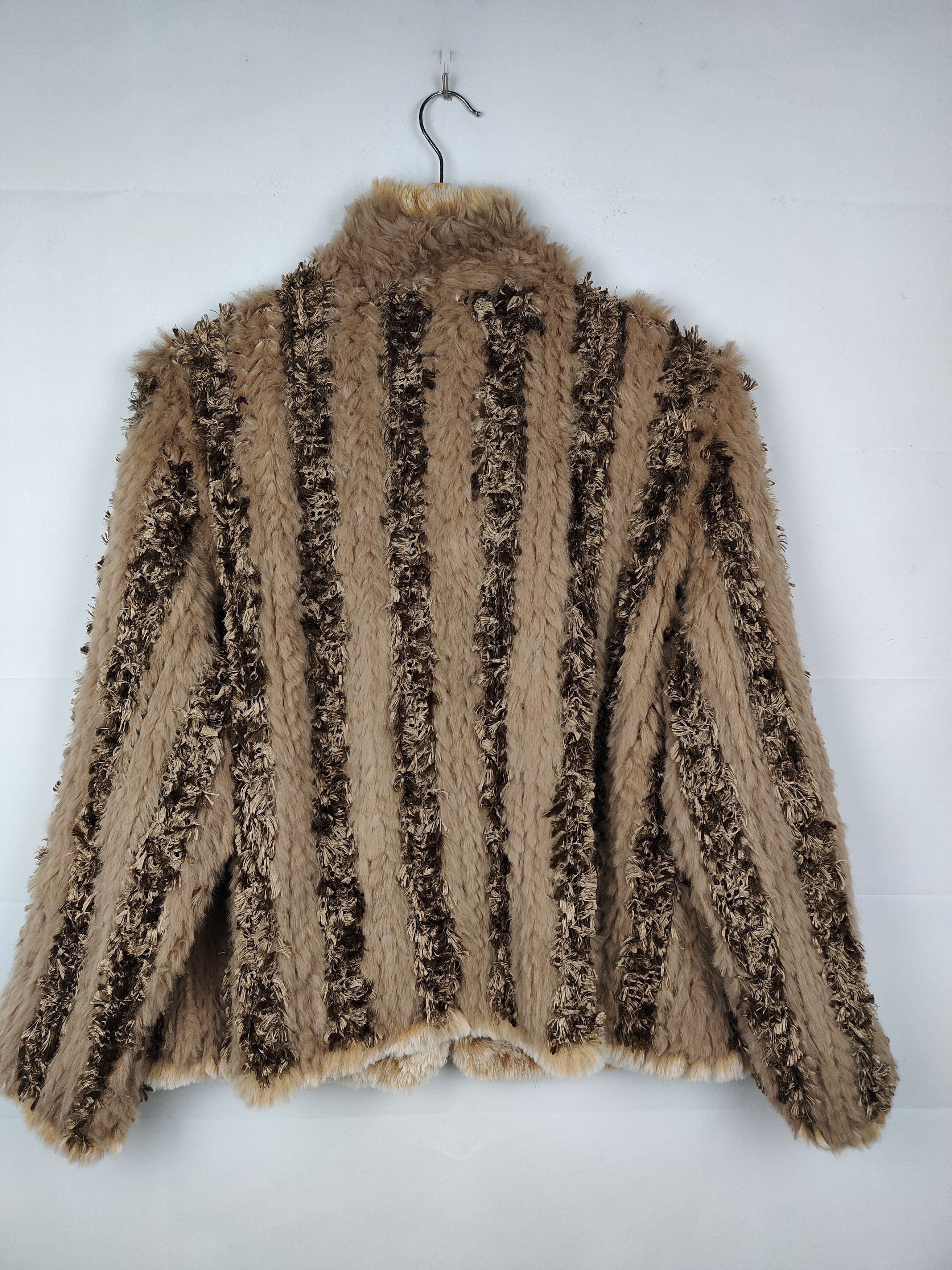 Balmain Balmain Paris brown striped Rabbit fur jacket Size M / US 6-8 / IT 42-44 - 5 Thumbnail