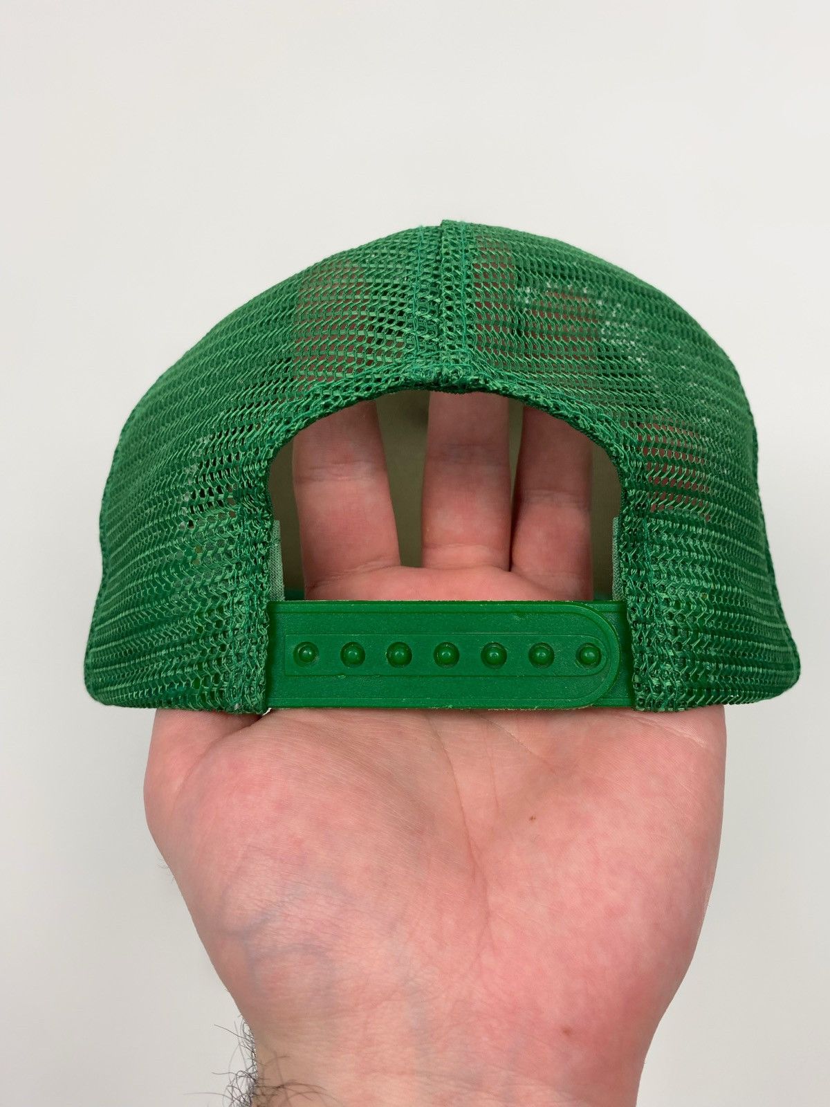 John Deere 1990’s Vintage John Deere Logo Quote Foam Mesh Trucker Hat Size ONE SIZE - 8 Thumbnail
