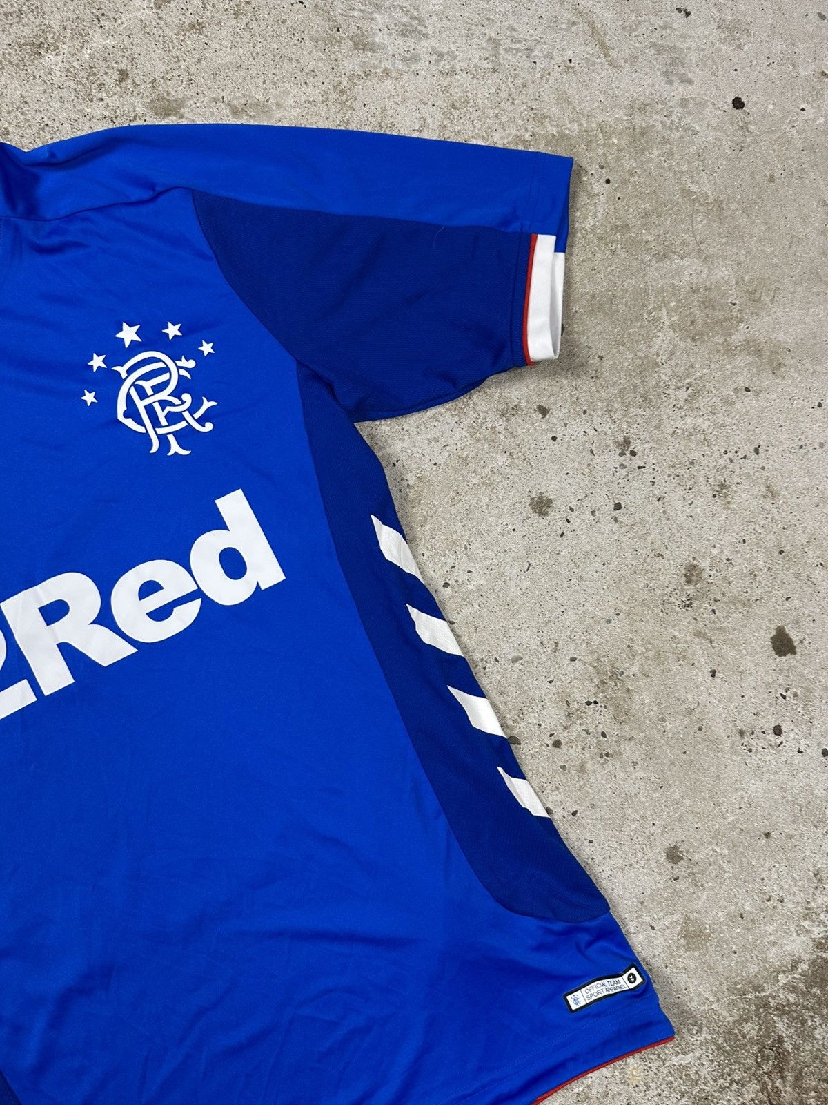 Hummel × Vintage Hummel x Rangers 2018/2019 Home Jersey Soccer T Shirt Size US S / EU 44-46 / 1 - 7 Thumbnail