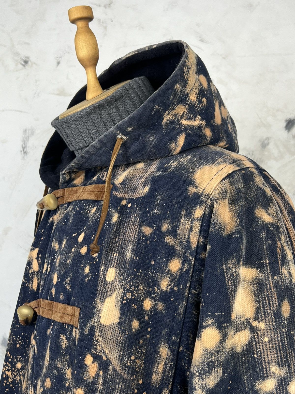 Byblos Byblos Bleached Custom Duffle Coat Hooded Made in Italy L-XL Size US XL / EU 56 / 4 - 3 Thumbnail