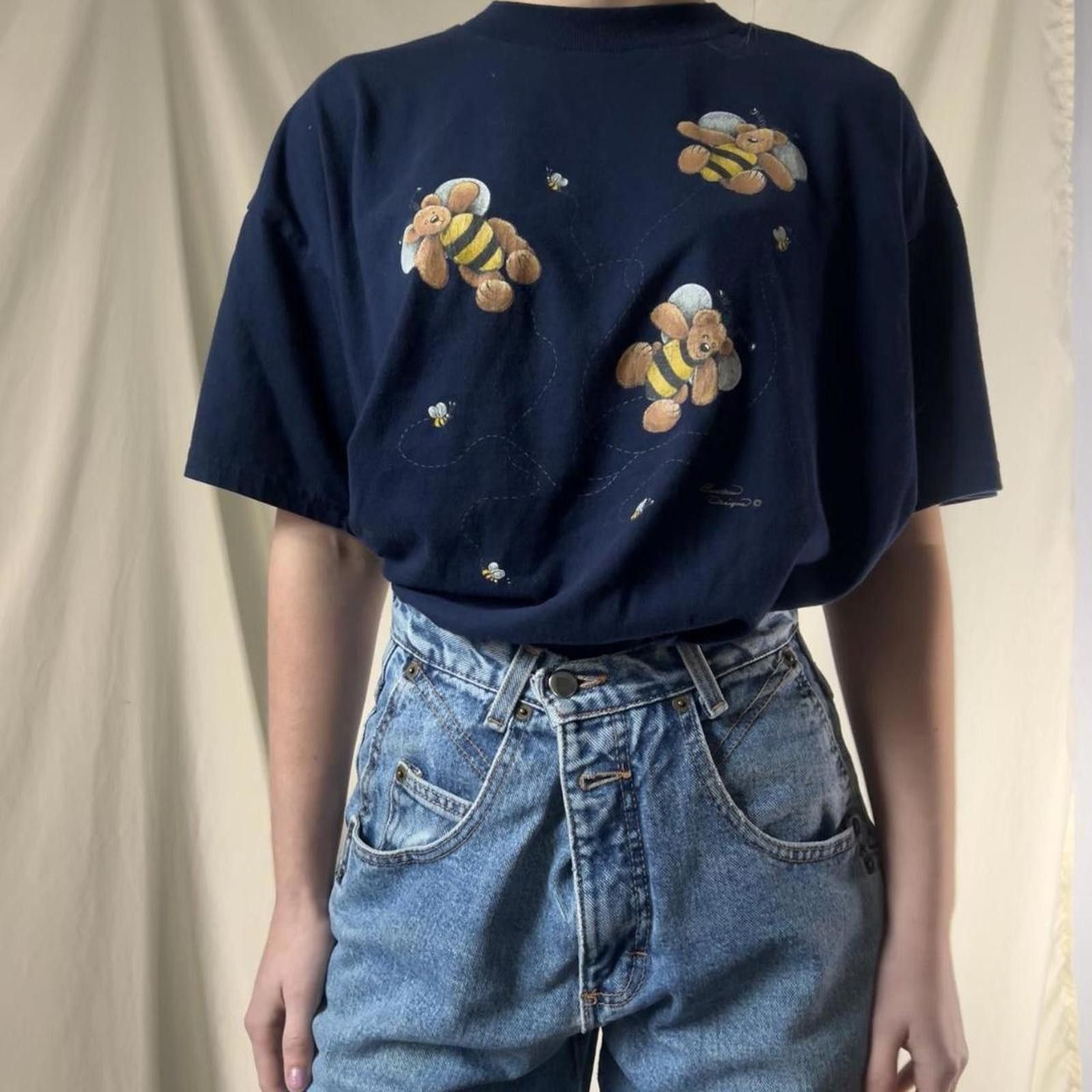 Jerzees Vintage 90s Jerzees “Teddy Bees” Graphic Tee 🐝💛 Size M / US 6-8 / IT 42-44 - 2 Thumbnail