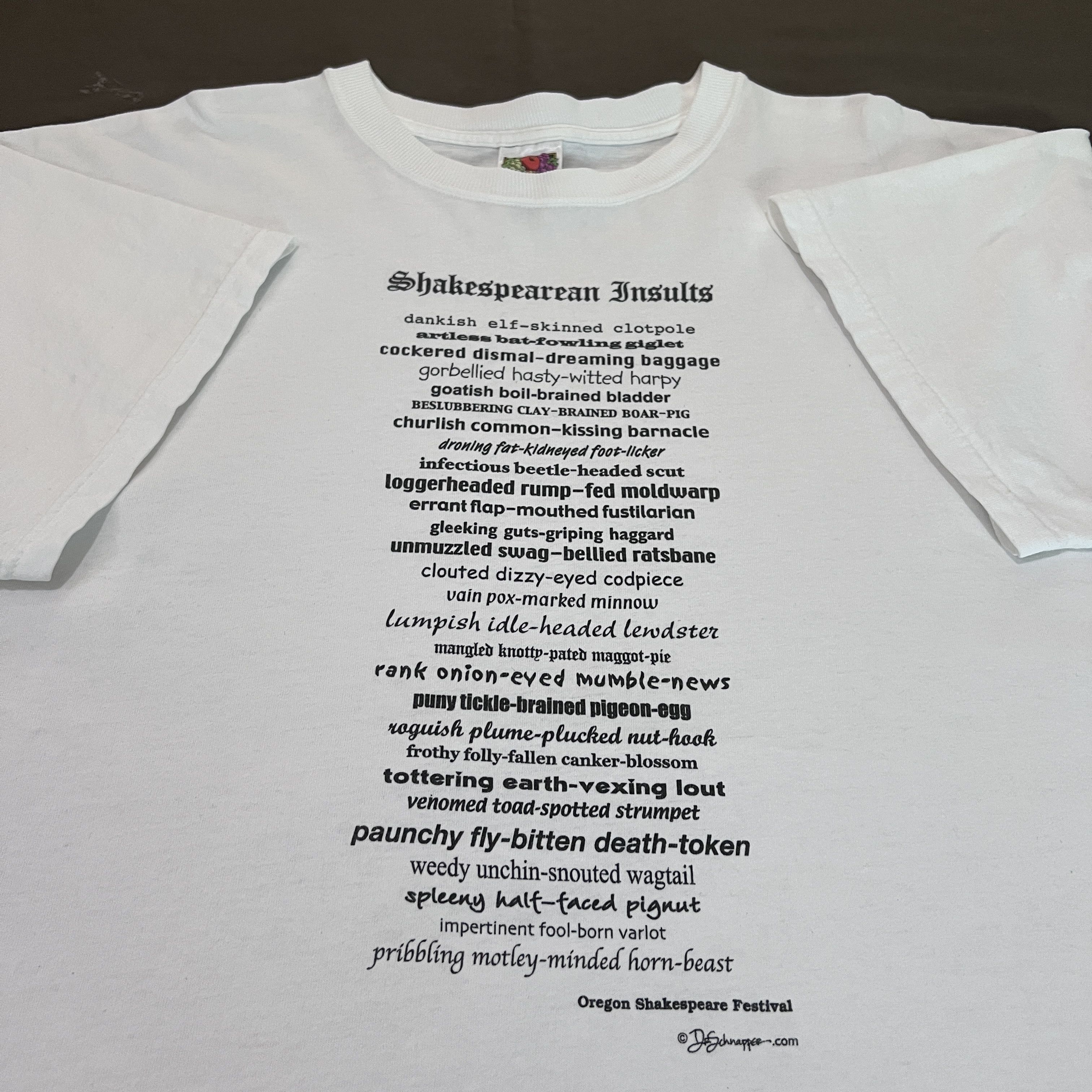 Vintage Vintage Shakespeare Insults Quote Art Tee XL Size US XL / EU 56 / 4 - 3 Thumbnail