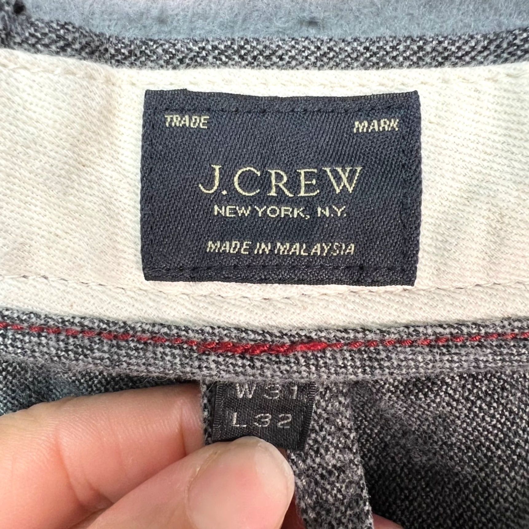 J.Crew J. Crew Slim Chino Pants Gray 31x32 Mens 100% Cotton Flat Front Straight Leg Vintage No Size US 31 - 3 Thumbnail