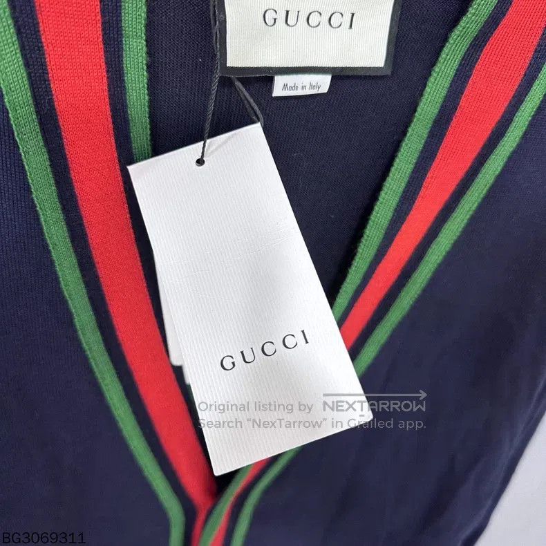 Gucci Gucci Classic red and green striped cardigan coat Size XL / US 12-14 / IT 48-50 - 7 Thumbnail