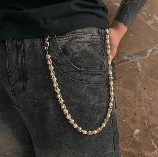 Other Luxury Pearl & Gold Wallet Chain Y2K Streetwear Accessory Size ONE SIZE - 2 Thumbnail