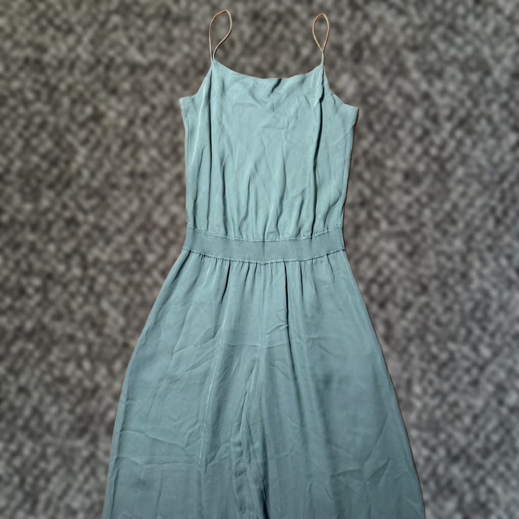 Theory Theory Women’s Ribbed Waist Jumpsuit Medium Silk Wide-Leg Career HH28 Size 32" / US 10 / IT 46 - 1 Thumbnail