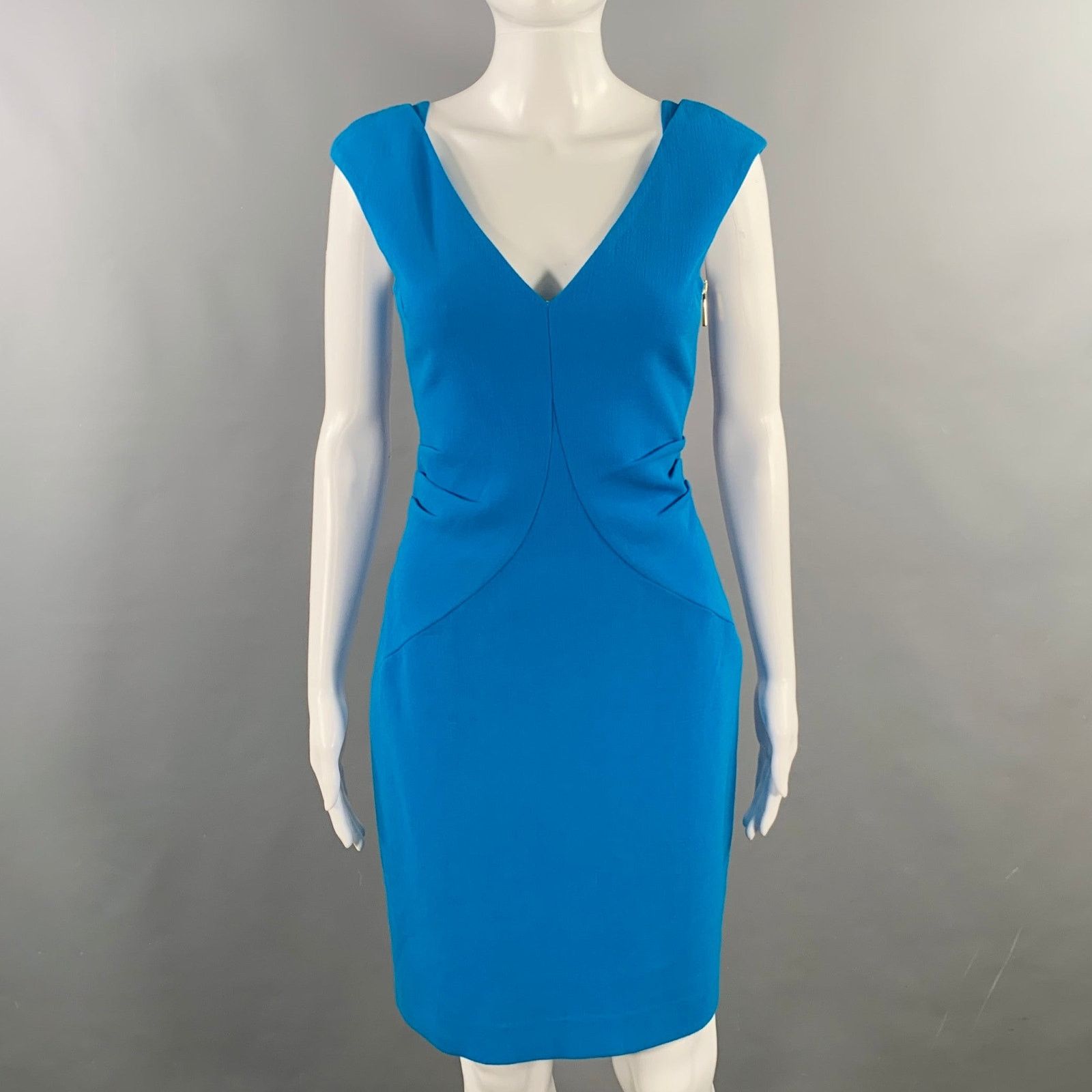 Emilio Pucci EMILIO PUCCI Size 8 Blue Crepe V-Neck Cocktail Dress Size M / US 6-8 / IT 42-44 - 1 Thumbnail