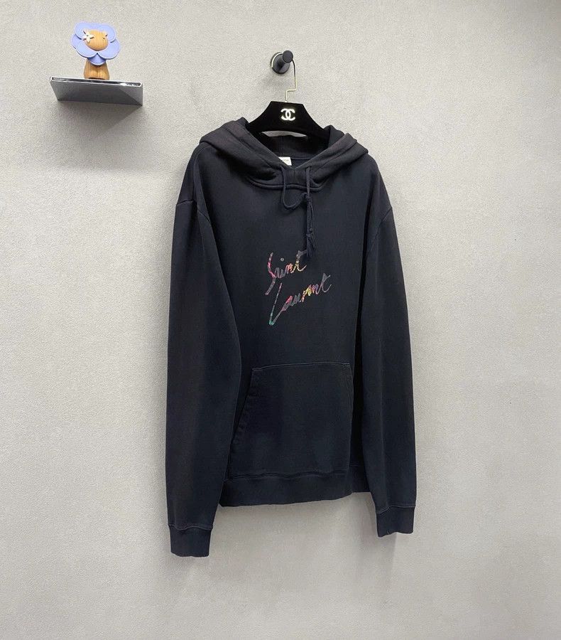 Saint Laurent Paris Saint Laurent ParisSS23 Solid Long Sleeve Hoodie 2504-Next Size US L / EU 52-54 / 3 - 3 Thumbnail