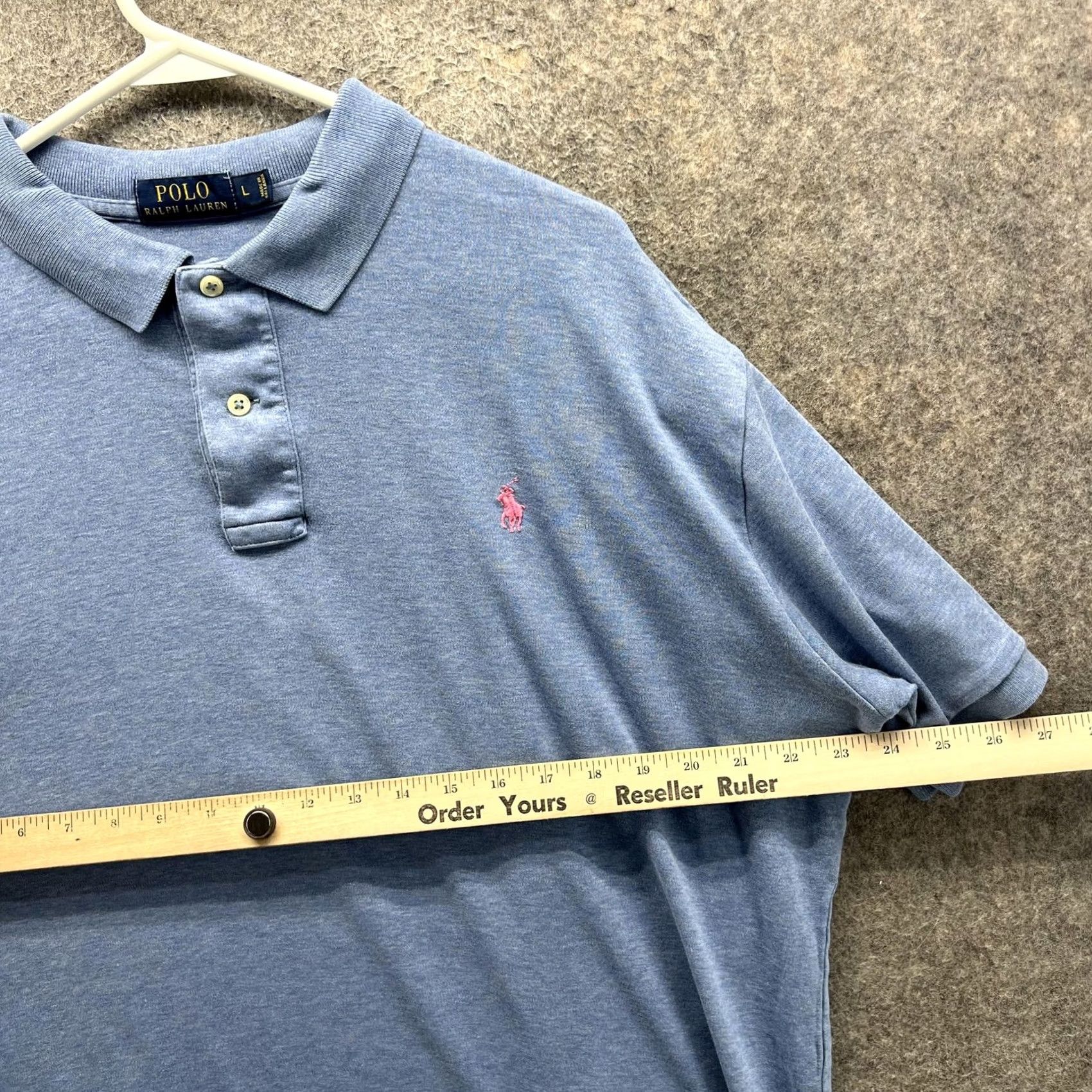 Polo Ralph Lauren Polo Ralph Lauren Polo Shirt Mens Large Blue Pink Pony 100% Cotton Casual Size US L / EU 52-54 / 3 - 3 Thumbnail