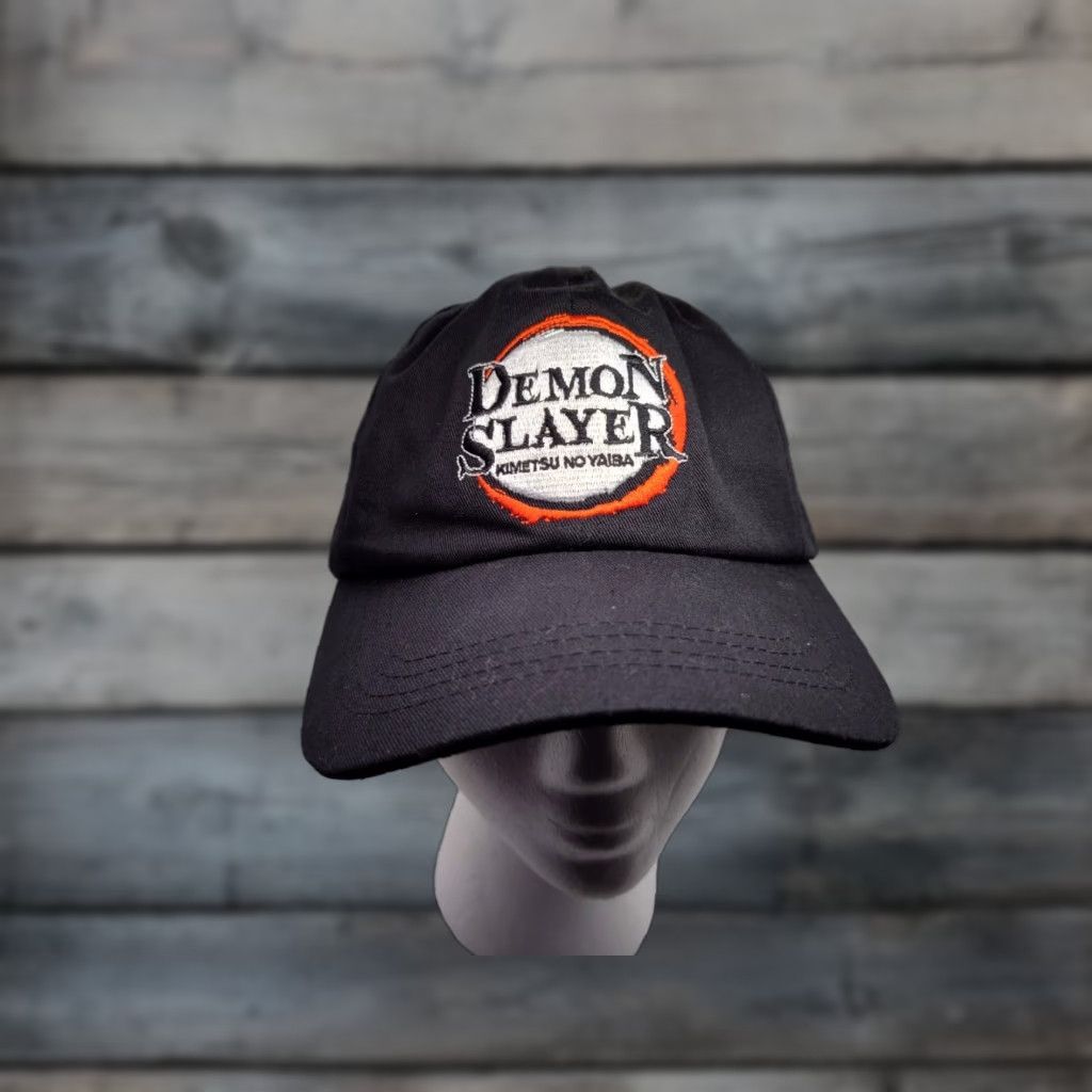Vintage VINTAGE Demon Slayer Kimetsu No Yaiba Baseball Cap Unisex Hat Adjustable Strap Back Black Adjustable Anime Logo Mens Boys Mens Size ONE SIZE - 1 Thumbnail