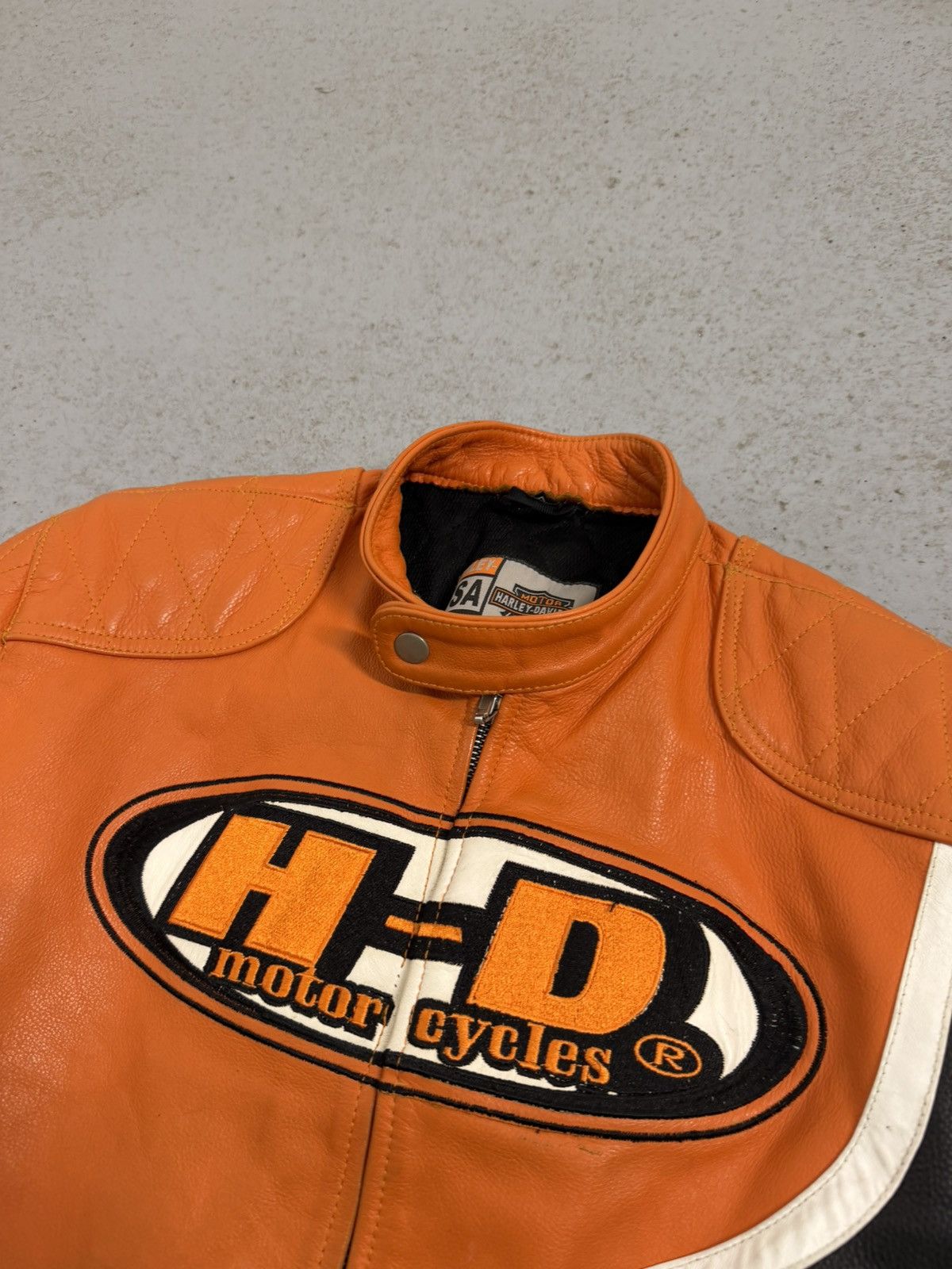 Harley Davidson Vintage Harley-Davidson Embroidered Logo Leather Jacket Size US S / EU 44-46 / 1 - 3 Thumbnail