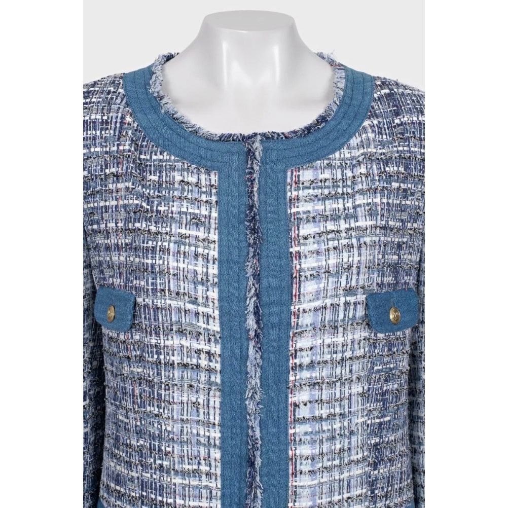 Pierre Balmain Pierre Balmain Hook-Front Cardigan - Blue, Size 40/L Size L / US 10 / IT 46 - 2 Thumbnail