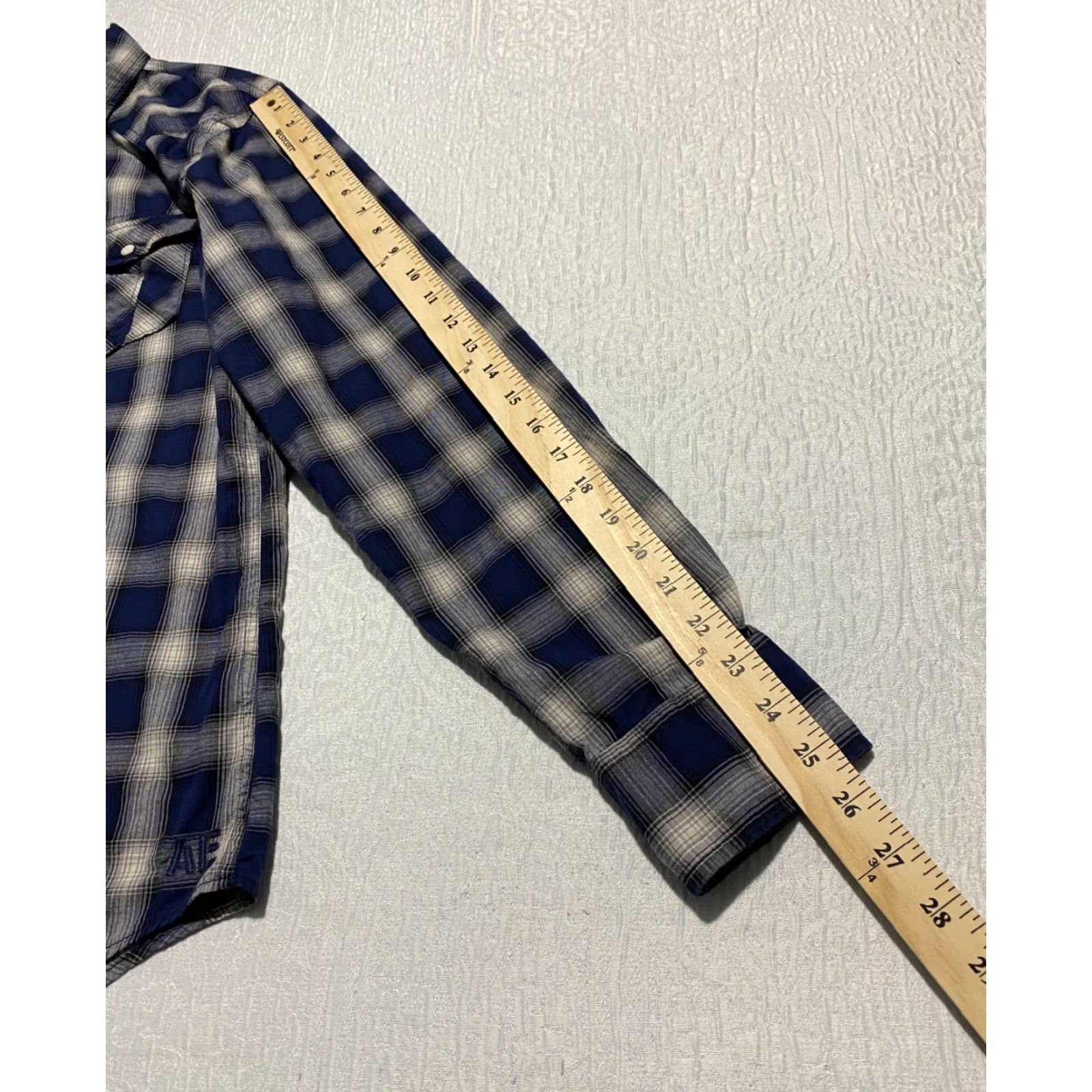 American Eagle Outfitters VINTAGE American Eagle Shirt Mens M Blue Plaid Pearl Snap Casual Western Cowboy Size US M / EU 48-50 / 2 - 7 Thumbnail