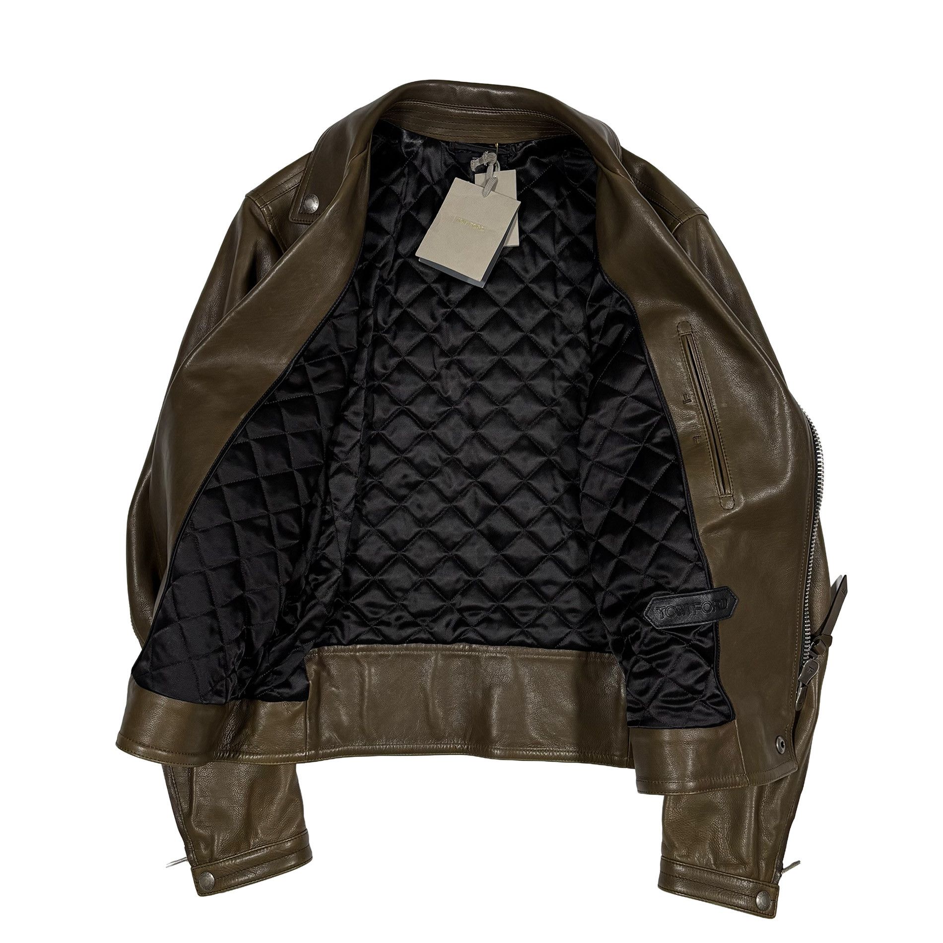 Tom Ford TOM FORD Grain Leather Biker Jacket Brown Size 48 NWT Size US M / EU 48-50 / 2 - 5 Thumbnail