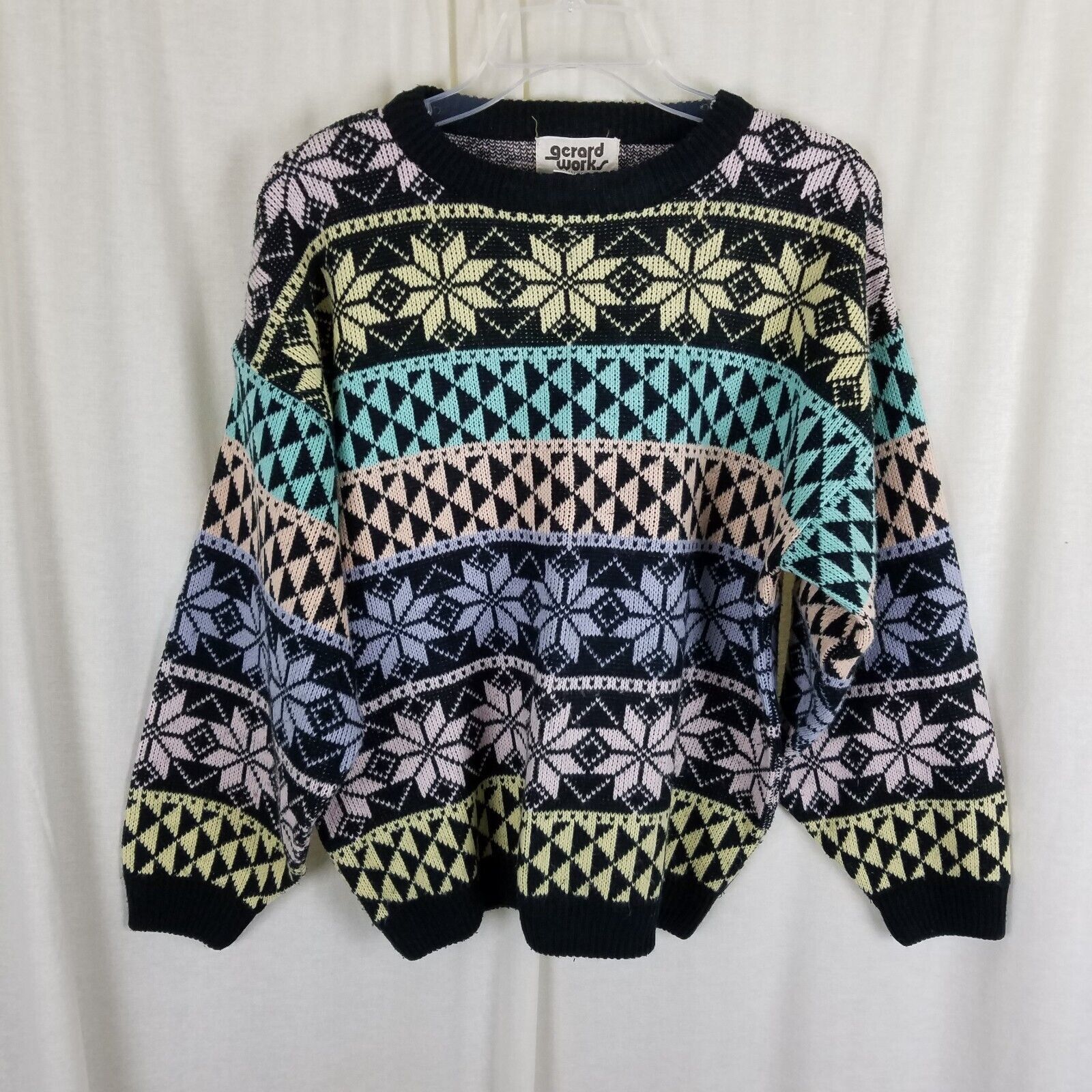 Vintage Vtg 90s Gerard Works Snowflake Nordic Knit Sweater Womens M Size M / US 6-8 / IT 42-44 - 1 Thumbnail