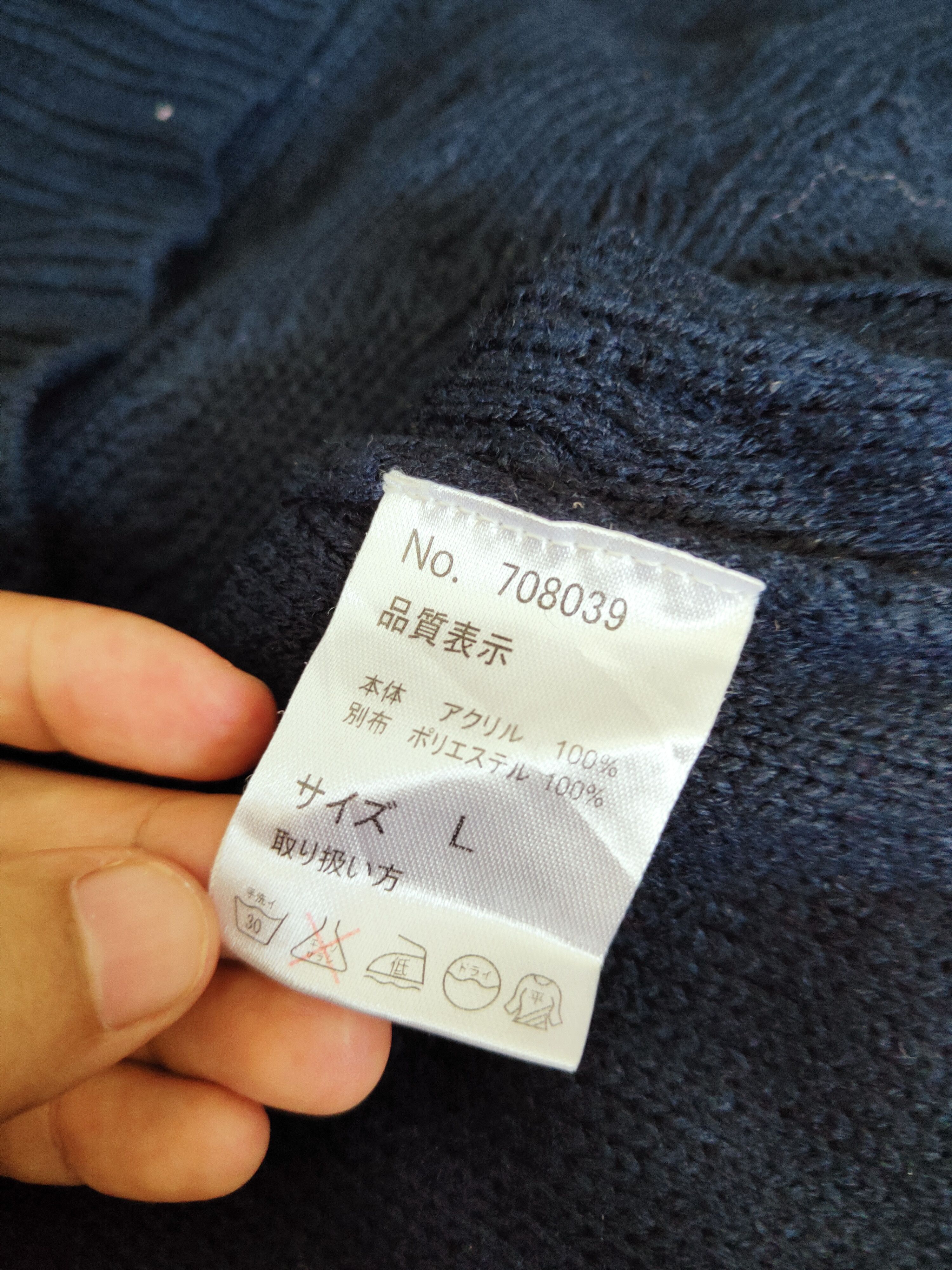 Aran Isles Knitwear × Japanese Brand × Vintage Luciole Navy Knitwear Blouses#W482 Size L / US 10 / IT 46 - 10 Thumbnail