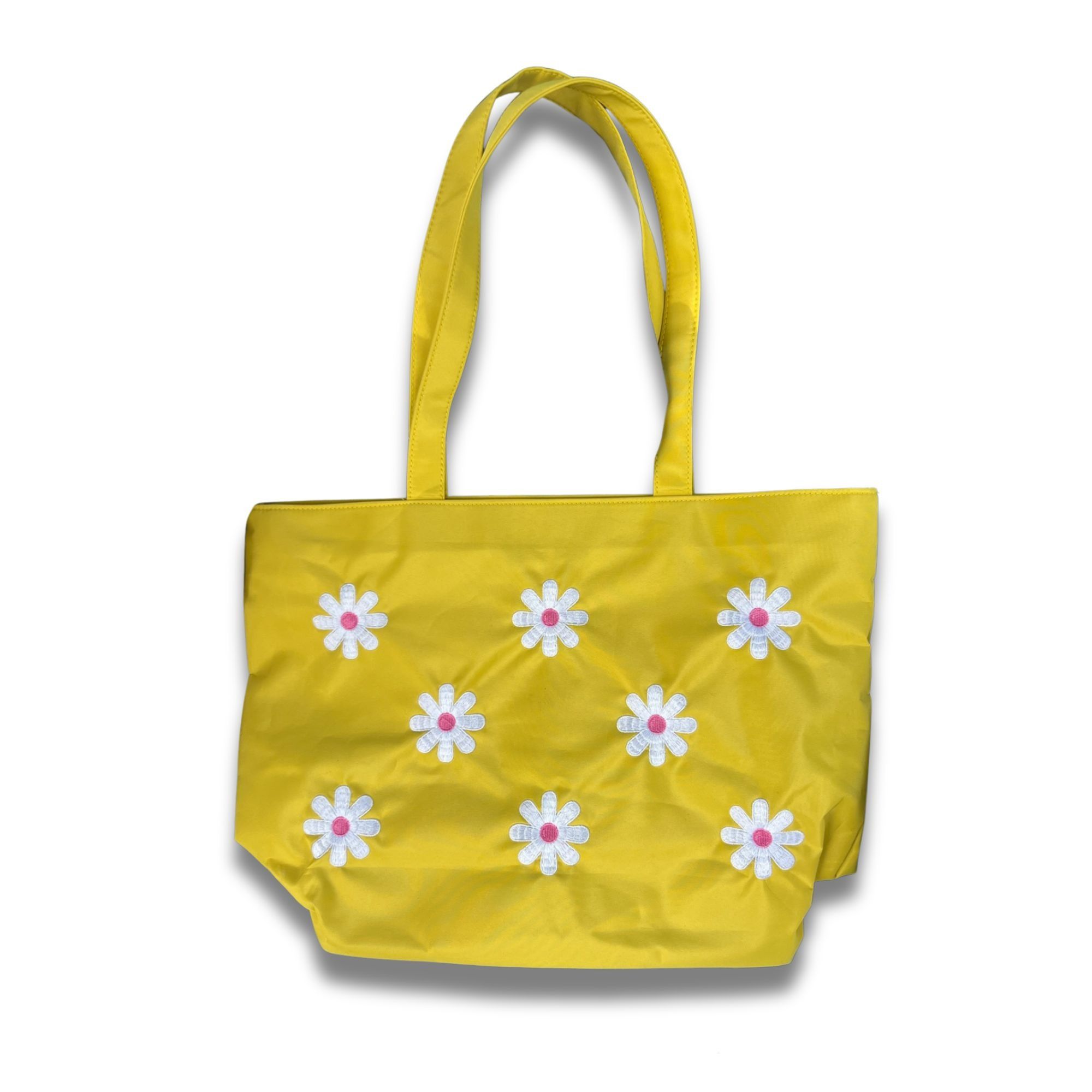 Other Yellow Embroidered Daisy Tote Bag With Matching Pouch Size ONE SIZE - 3 Thumbnail