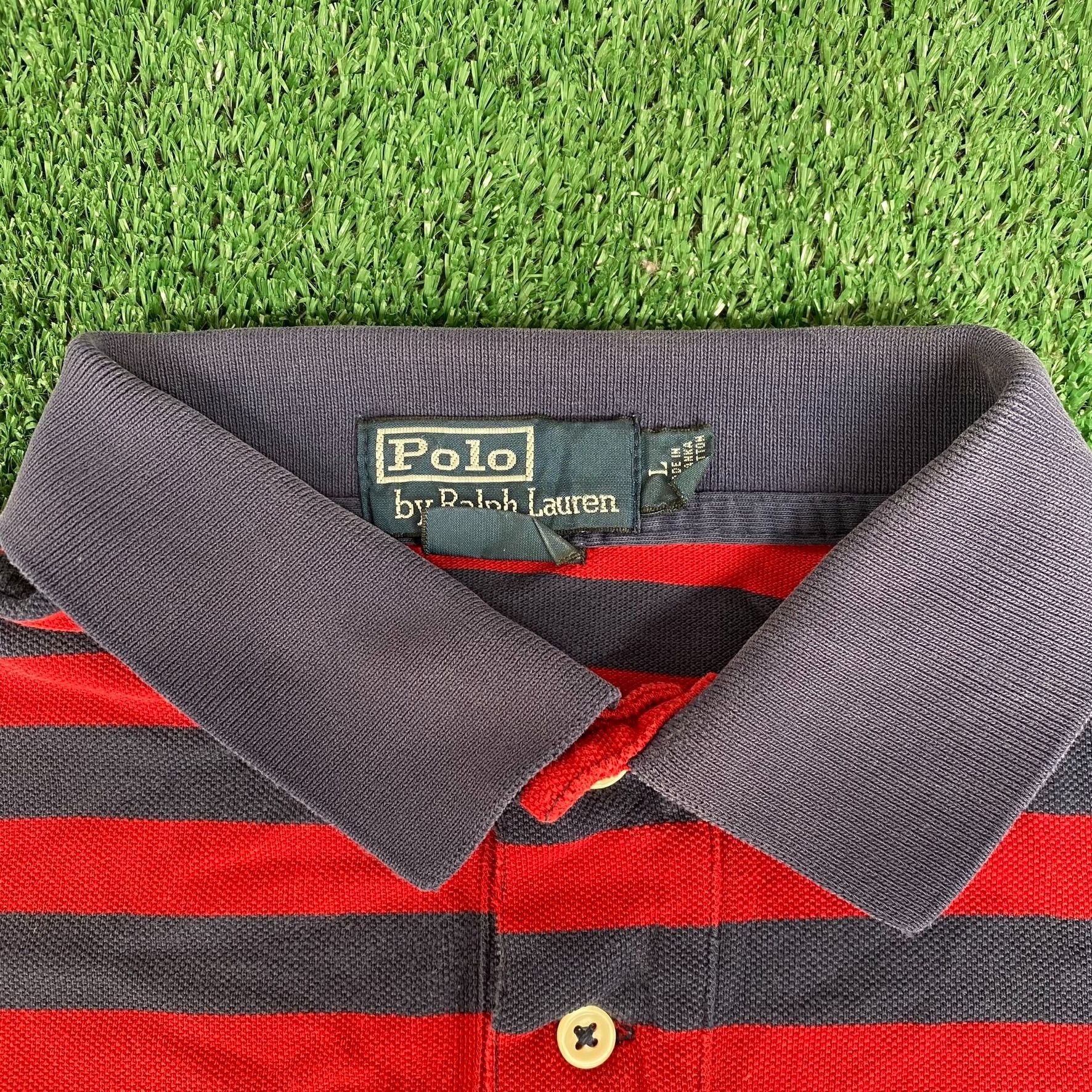 Polo Ralph Lauren Vintage Y2K Ralph Lauren Polo Shirt Striped Logo Retro Prepp Size US L / EU 52-54 / 3 - 4 Thumbnail
