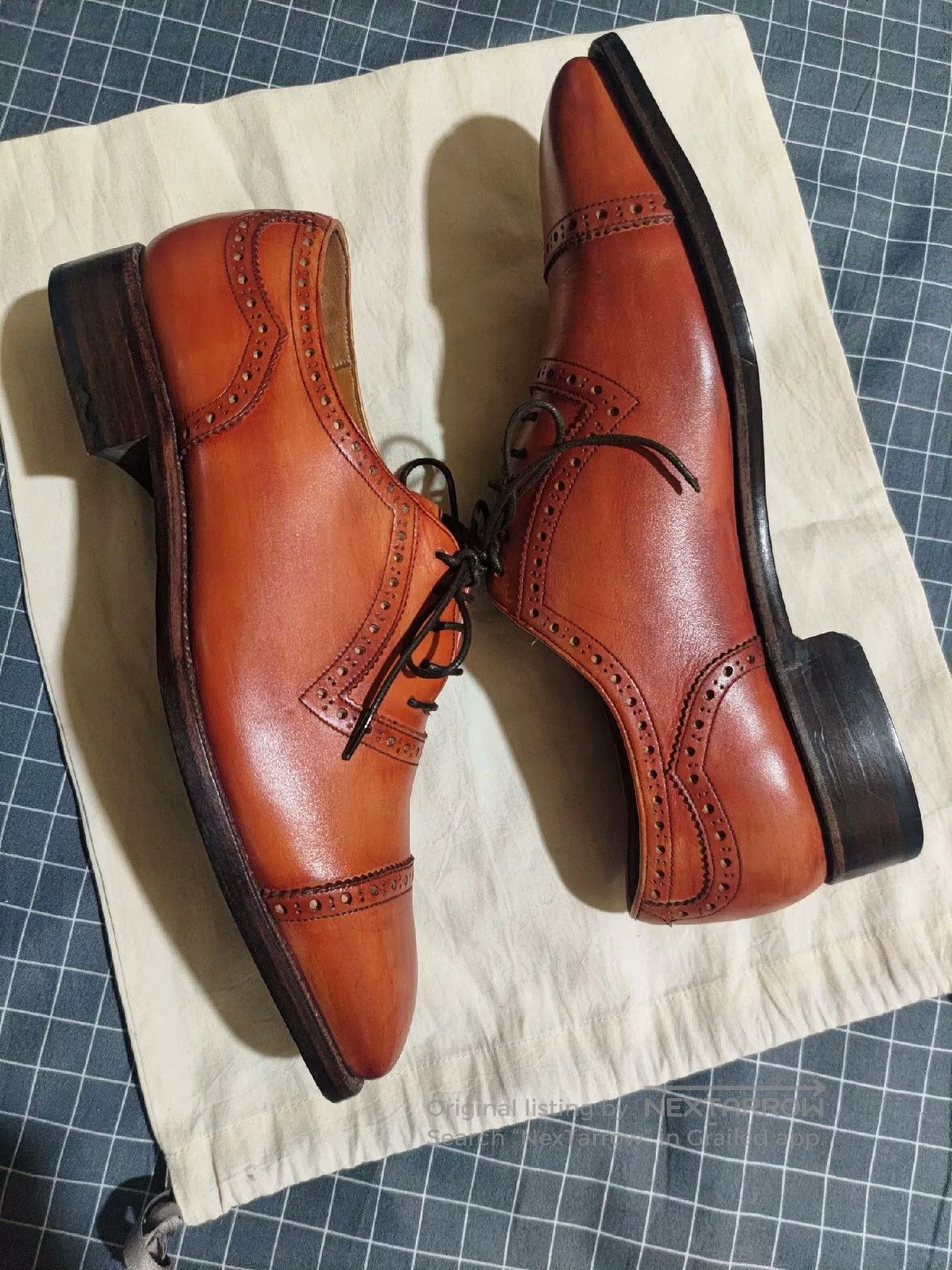 Vintage Goodyear Welt Leather Oxford Brogue. Size US 10 / EU 43 - 4 Thumbnail