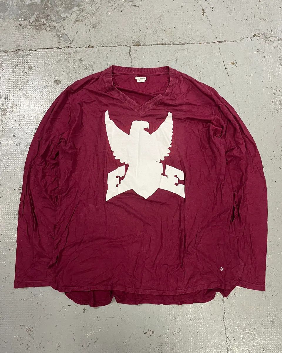 Dries Van Noten Dries Van Noten Large Bordeaux Eagle V Neck Longsleeves Size US L / EU 52-54 / 3 - 4 Thumbnail