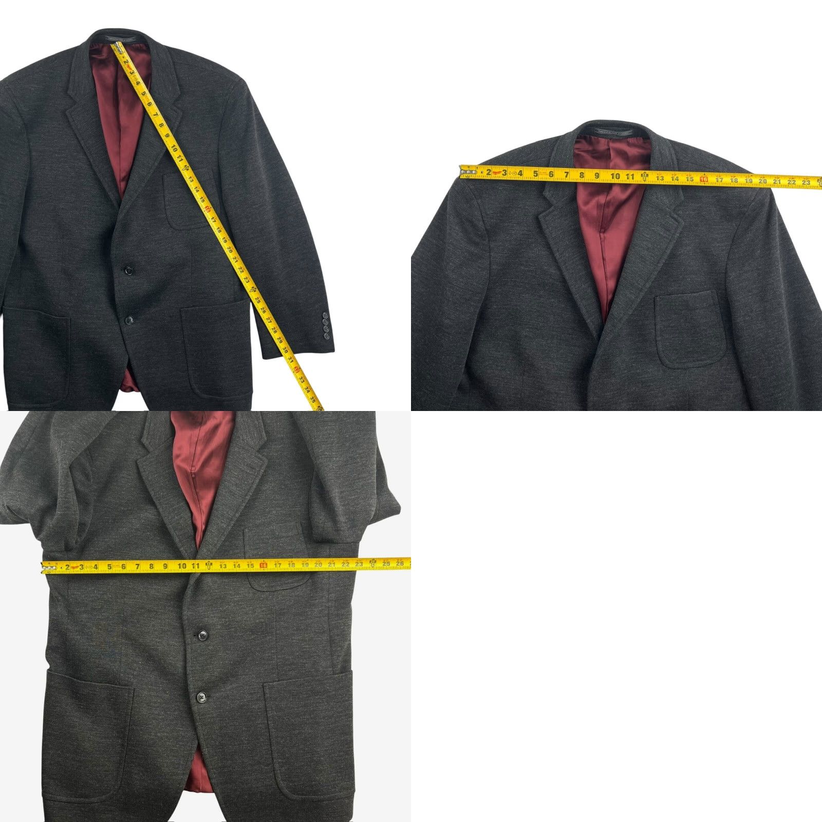 Vintage S. Cohen Men’s Blazer Jacket 100% Wool Charcoal Gray 46R Regular Mens Jacket Two Button Closure Double Vented Size 46R - 8 Thumbnail